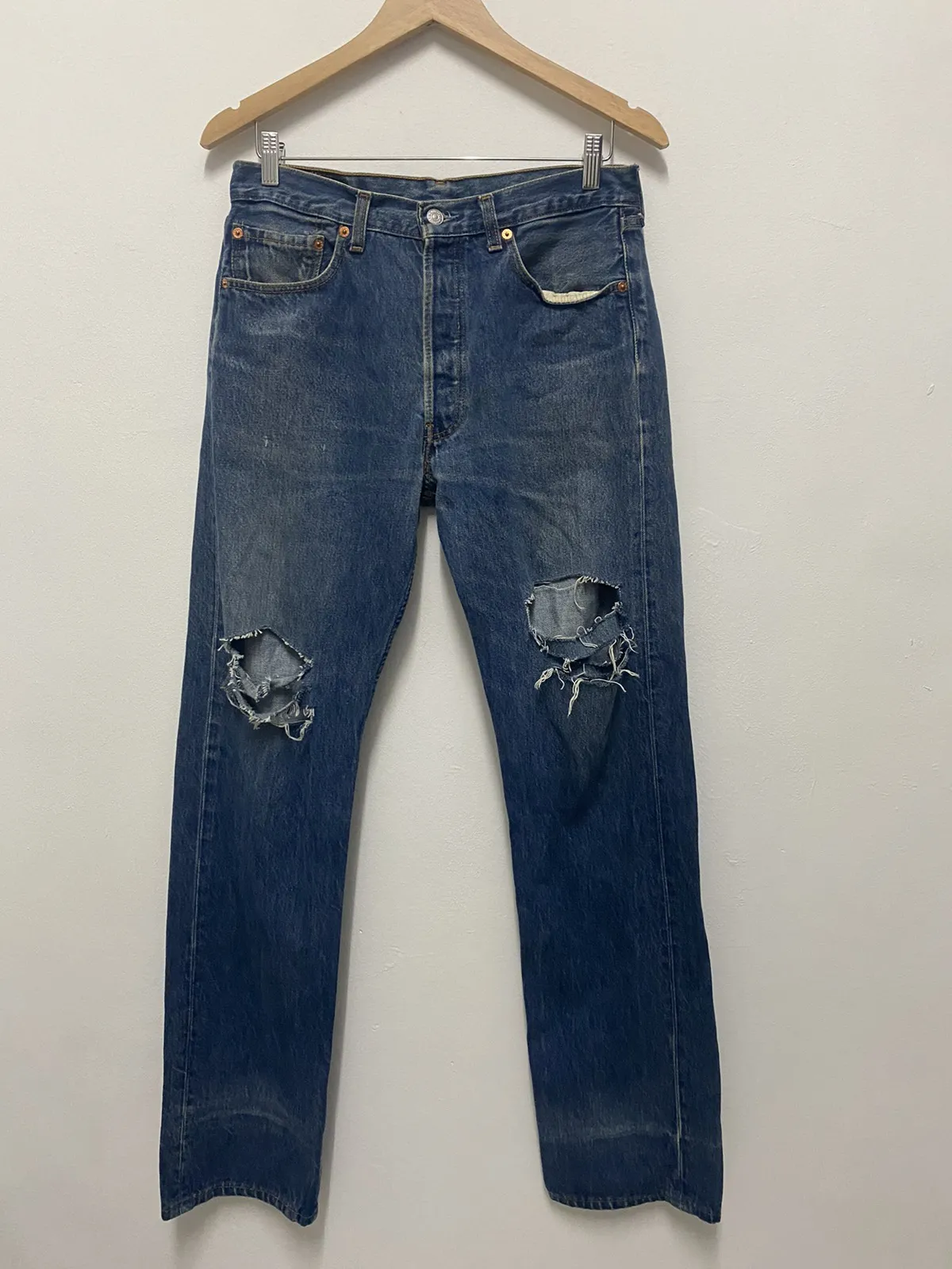 Vintage Levis 501 Distressed Denim
