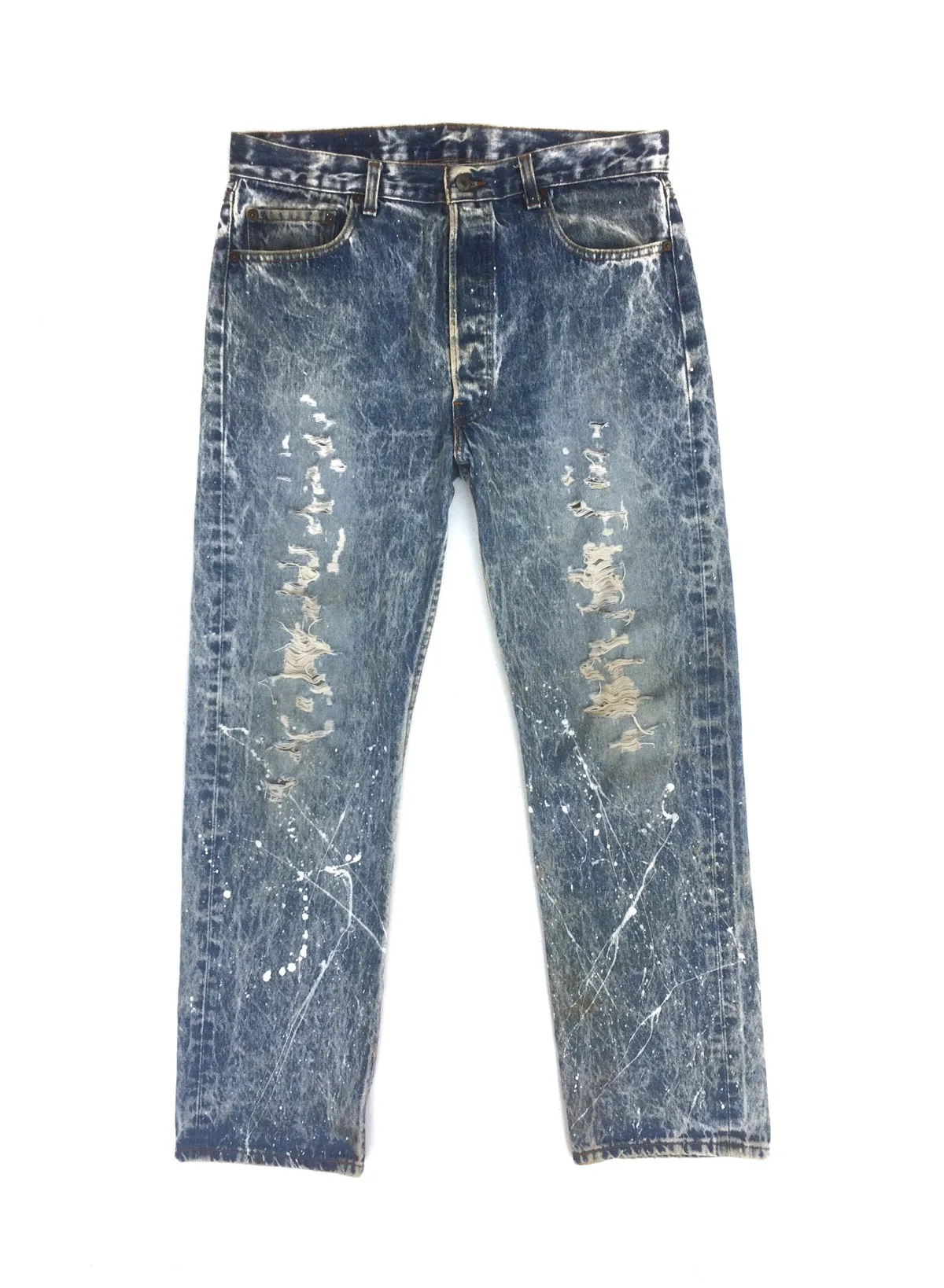 Rebuild Levi's 501 Distressed Painter Denim Jeans USA Made