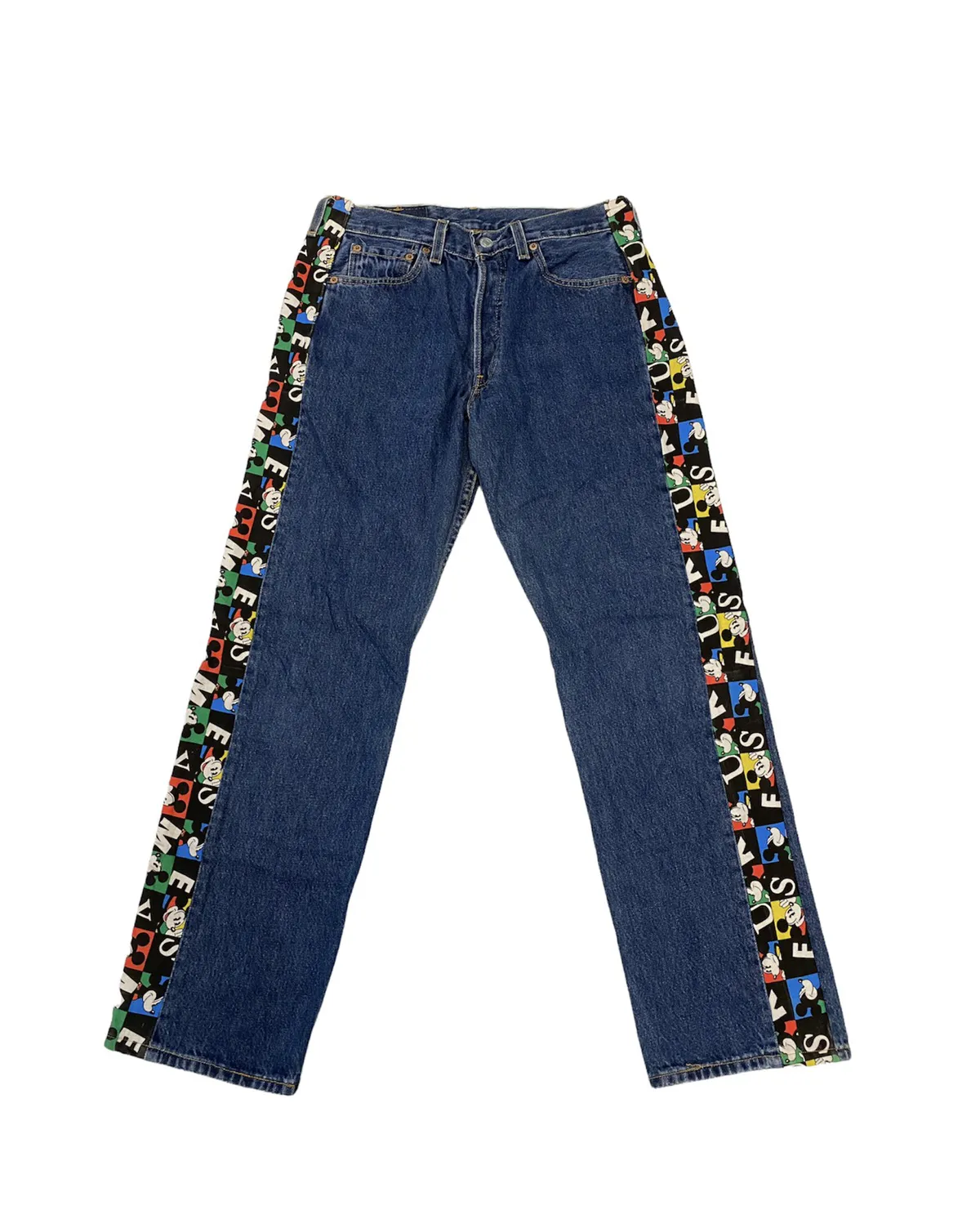 🔥Rare Levis 501 Custom Mickey Mouse Denim Jeans