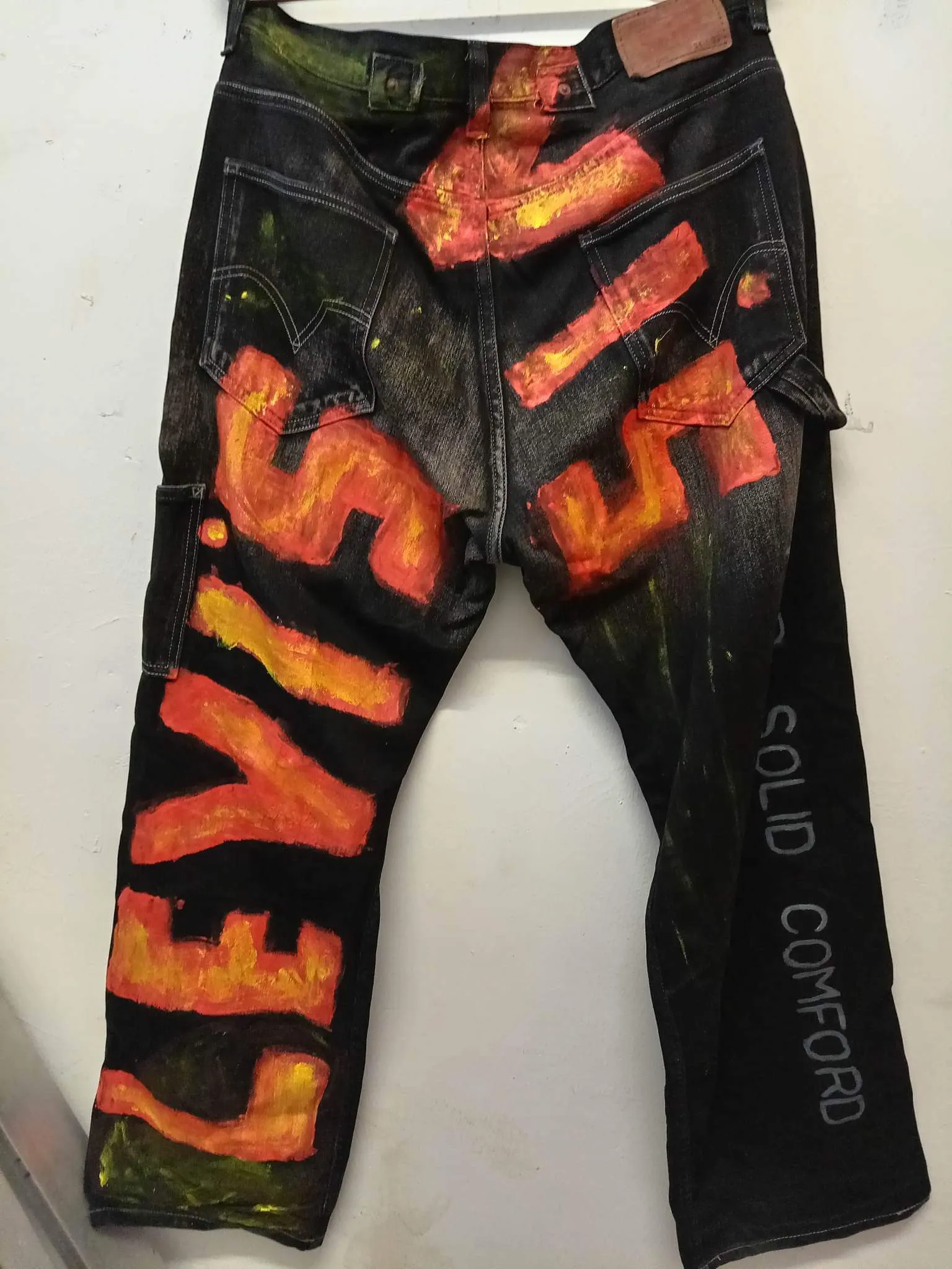 Levi's 503 artwork design denim jeans