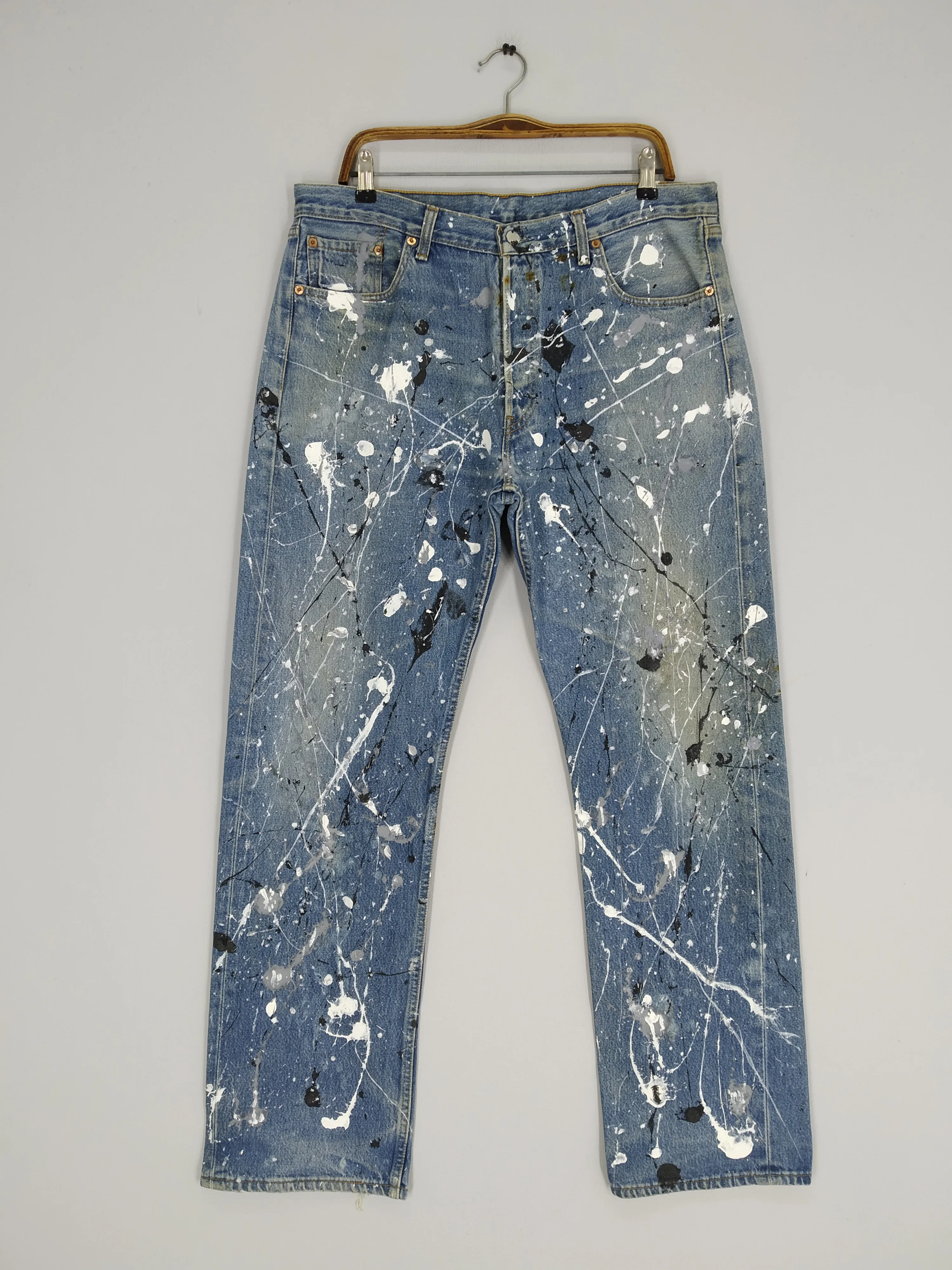 Size 38 Levi’s 501 Hand Paint Splatter Denim Jeans Levi’s