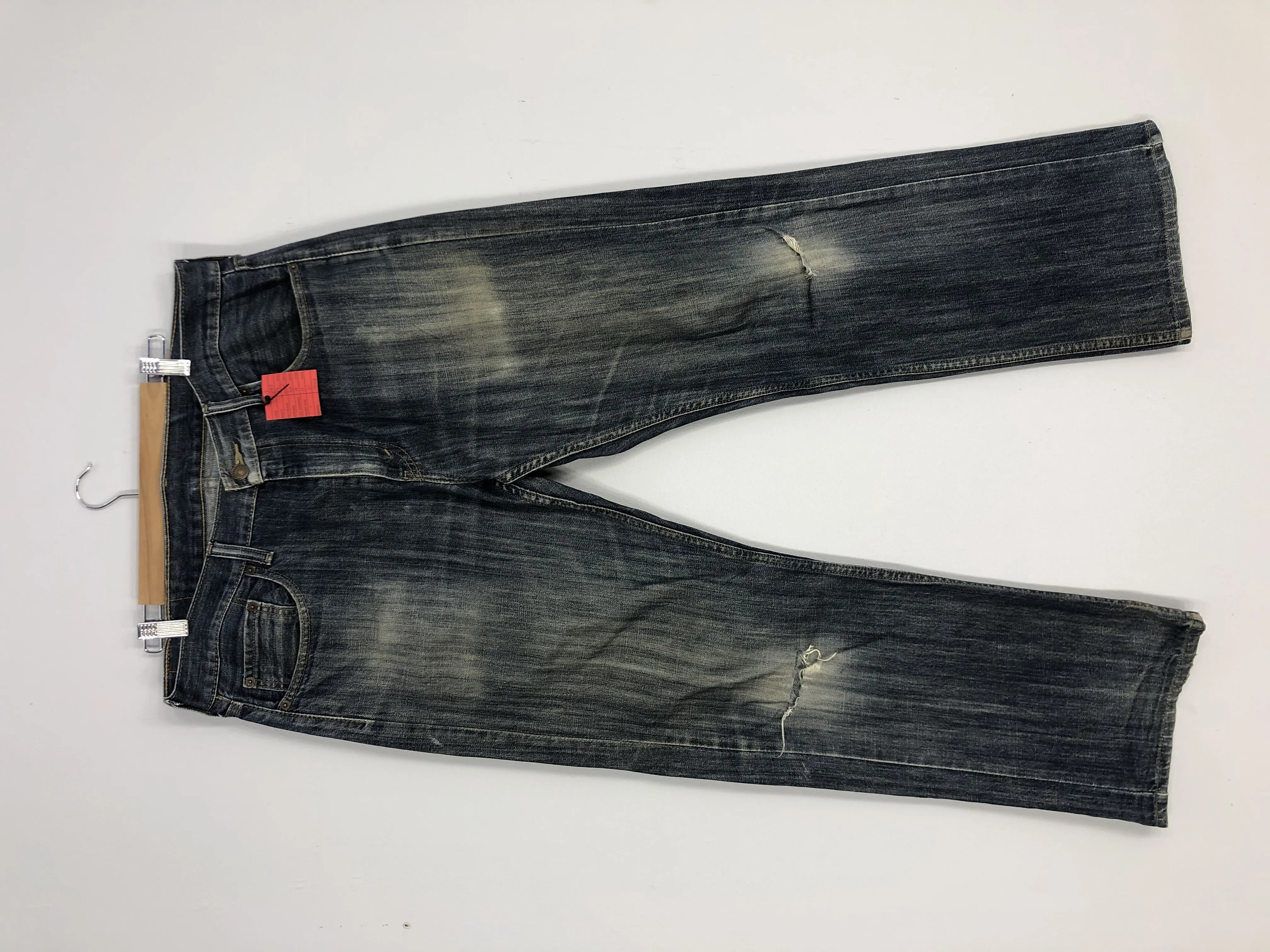 Distressed Levi's 559 Stone Washed Jean Ripped Jean Size 37