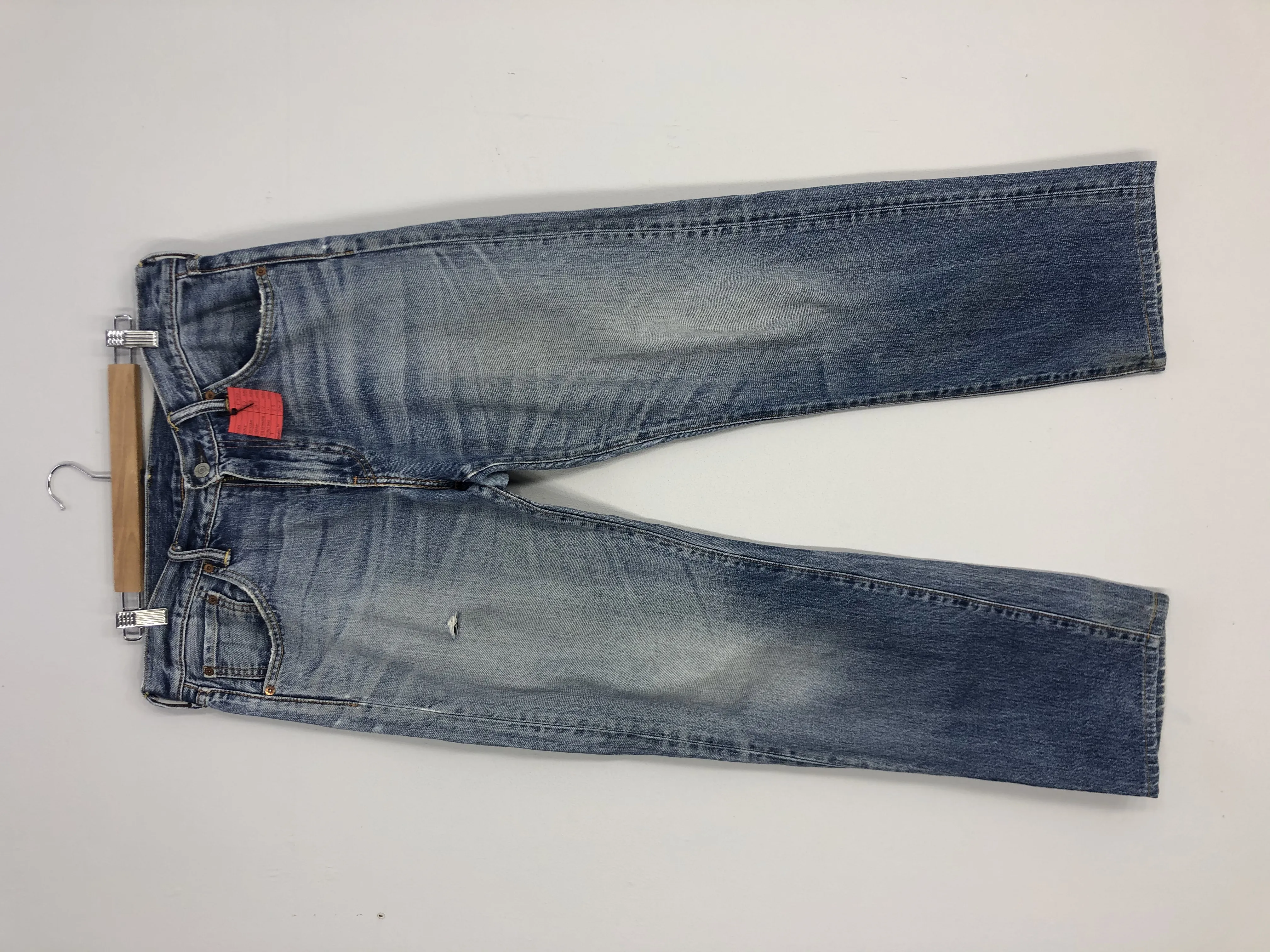 LEVI'S 503 Light Blue Stone Wash Jean Ripped Jean Size 37