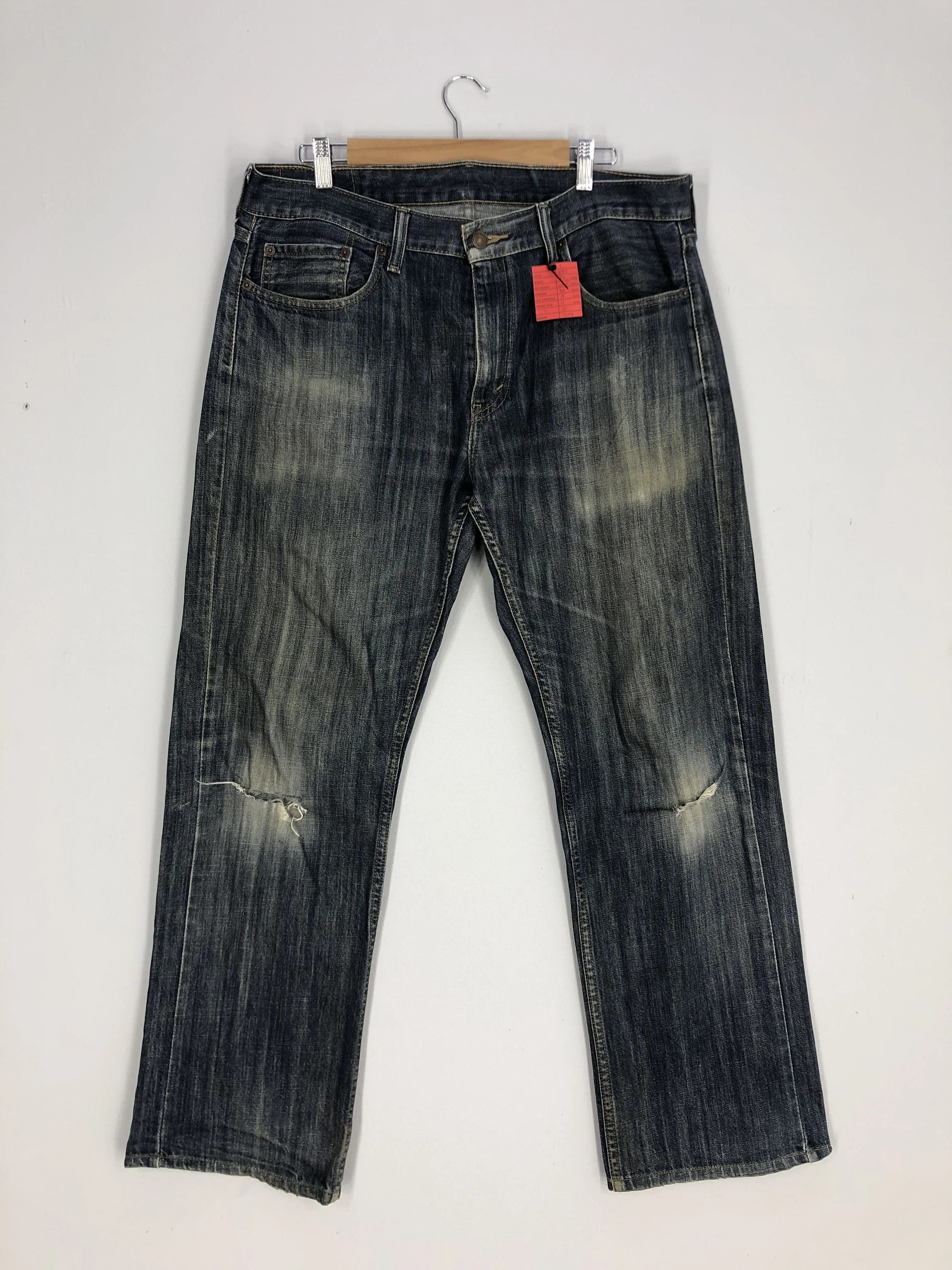 Distressed Levi's 559 Stone Washed Jean Ripped Jean Size 37