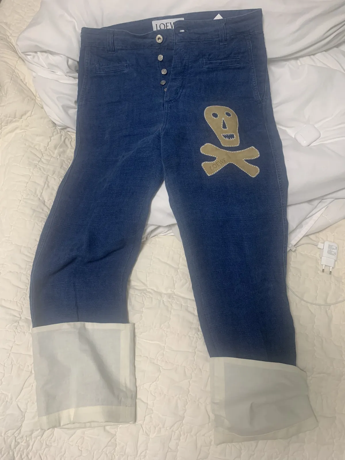 Loewe fisherman skull denim pants