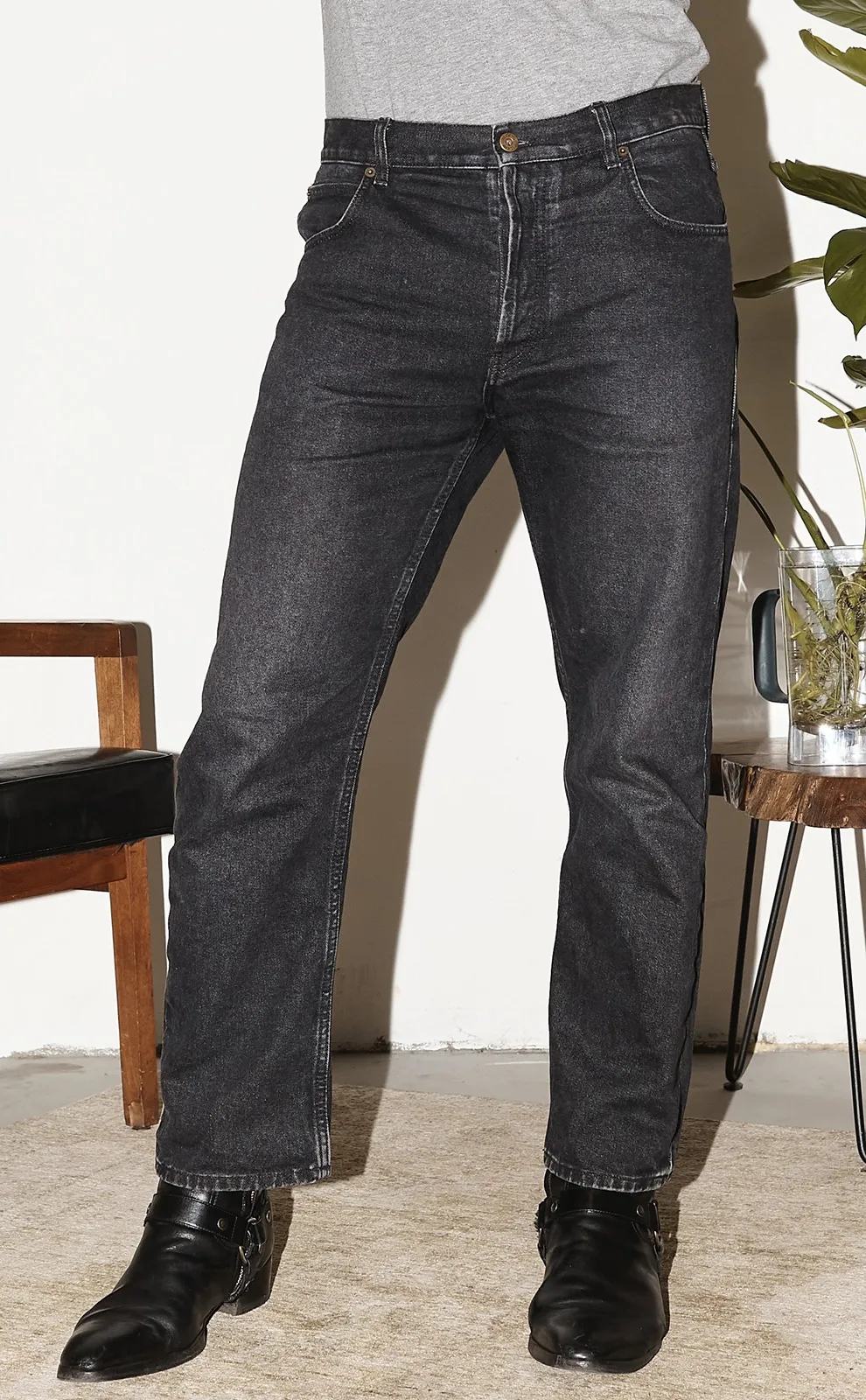 Black slim-leg jeans