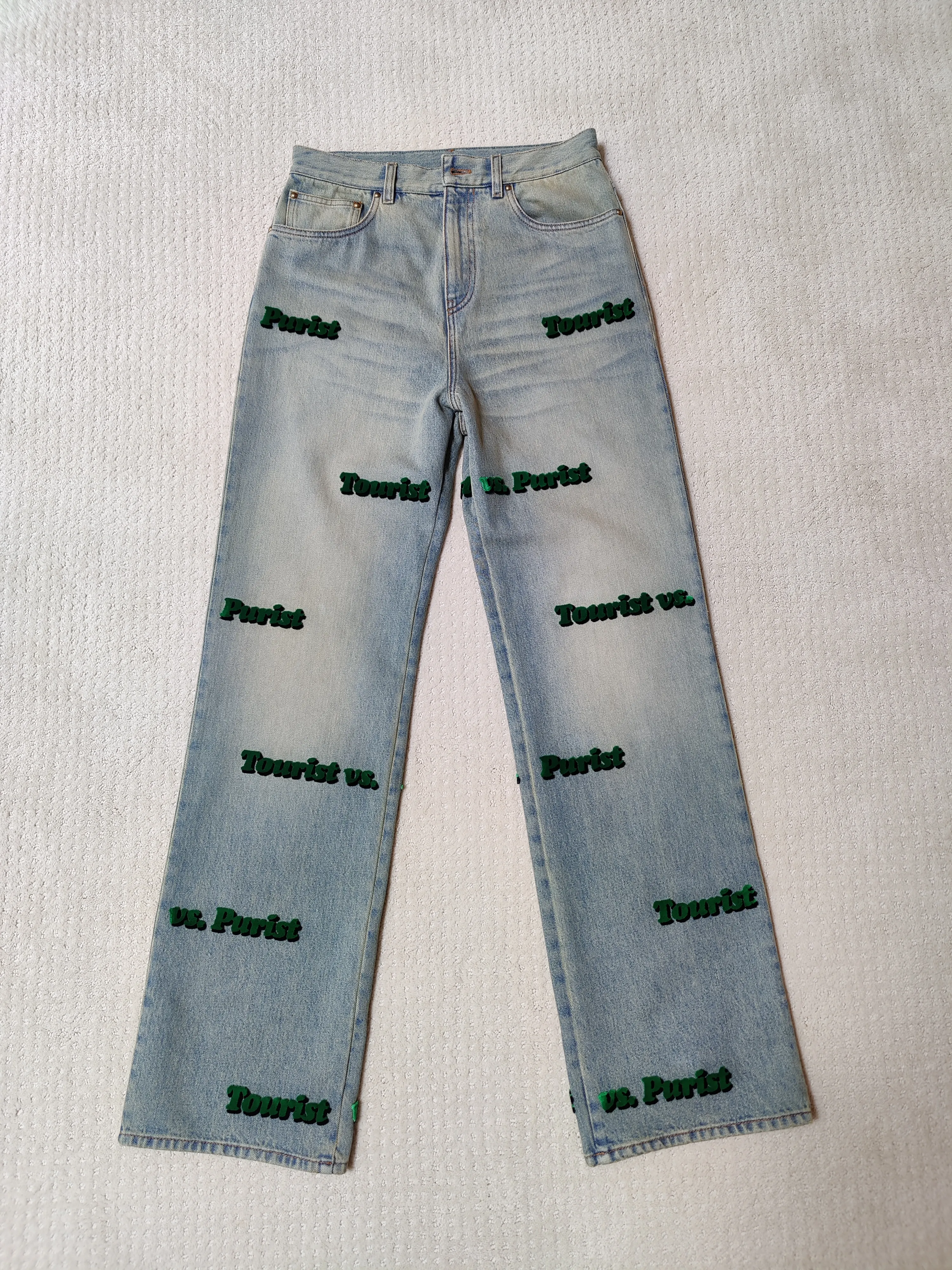 FW21 Tourist vs. Purist Embroidered Jeans Sz28