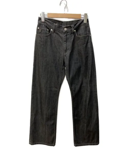 LOUIS VUITTON Back Monogram Denim Pants Black Size: 38