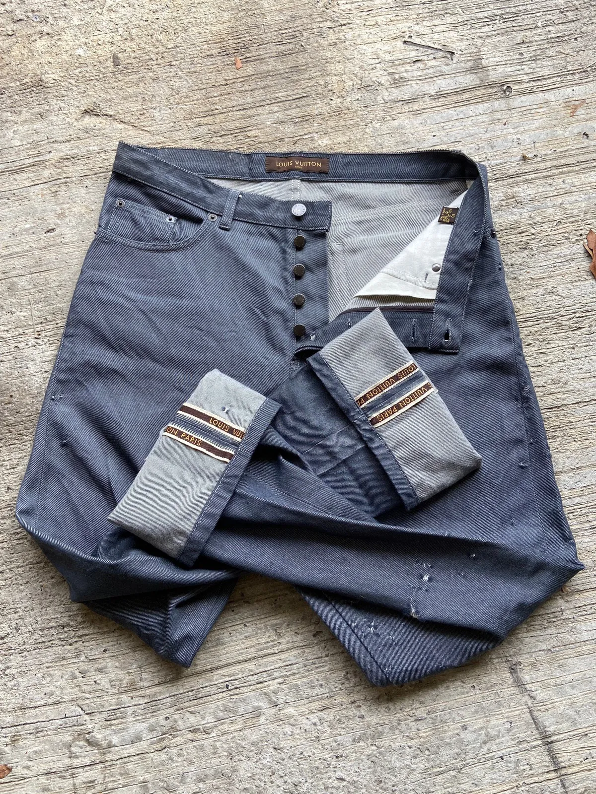 Louis Vuitton Jeans Selvedge Distressed denim