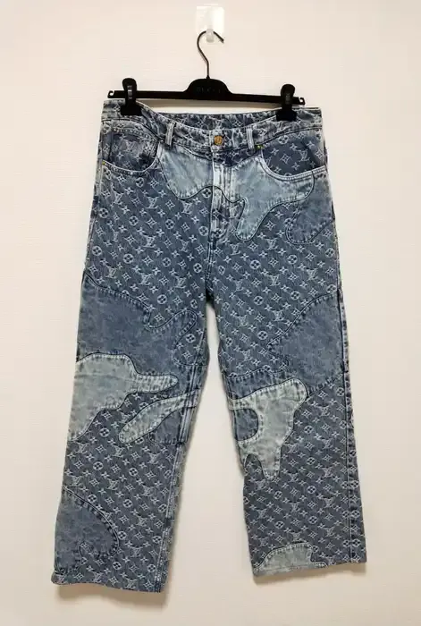 'LV Made' Monogram Patchwork Denim Jeans
