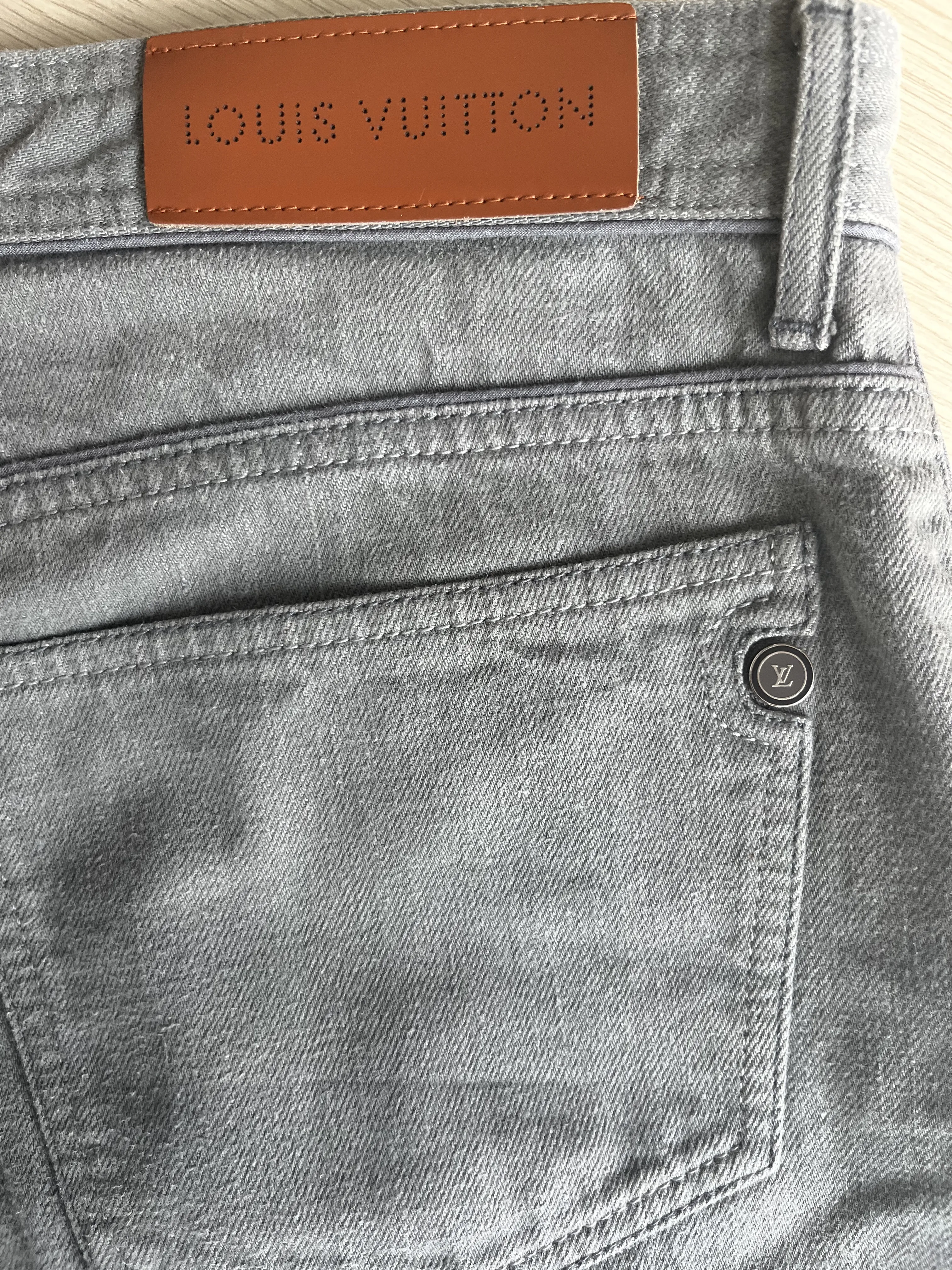 Gray Louis Vuitton Straight Leg Denim