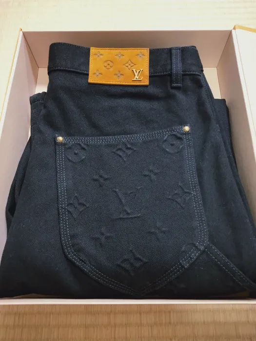 Monogram Detail Carpenter Denim Pants
