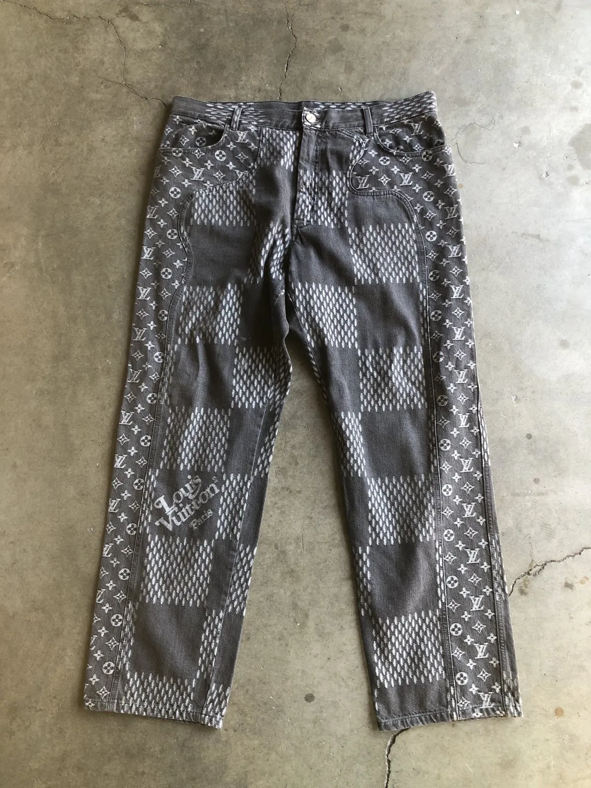 Louis Vuitton x Nigo Giant Damier Monogram Waves Denim Jeans