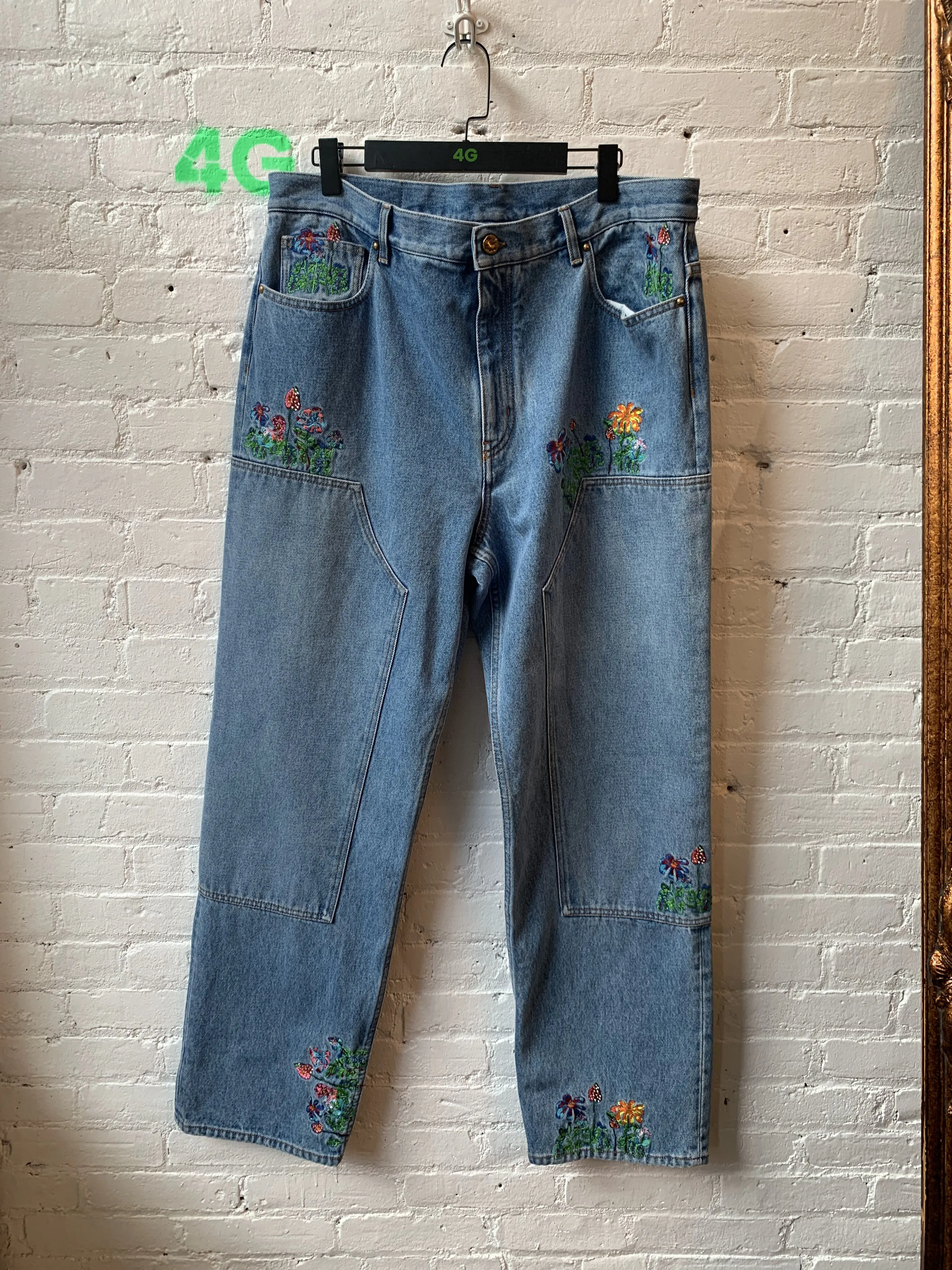 Louis Vuitton x Virgil Abloh double knee floral Jeans