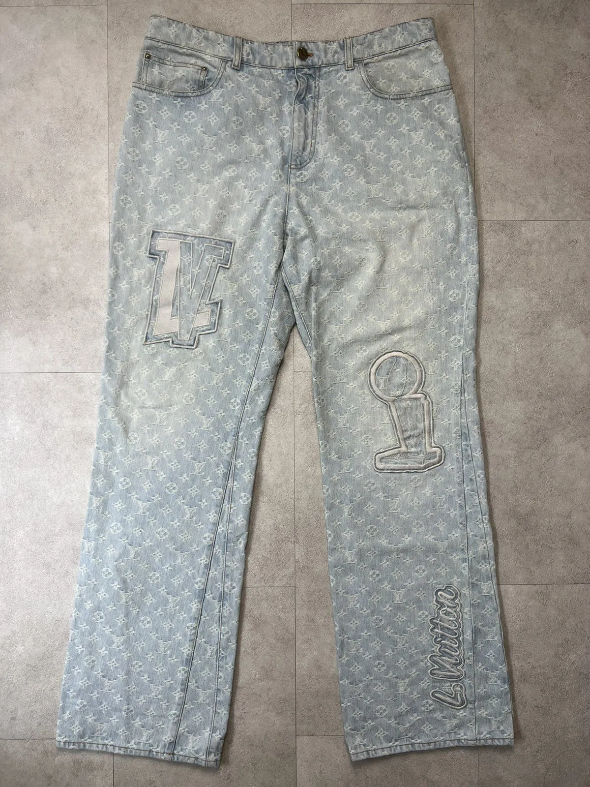 Louis Vuitton NBA Virgil Flared Monogram Denim Jeans