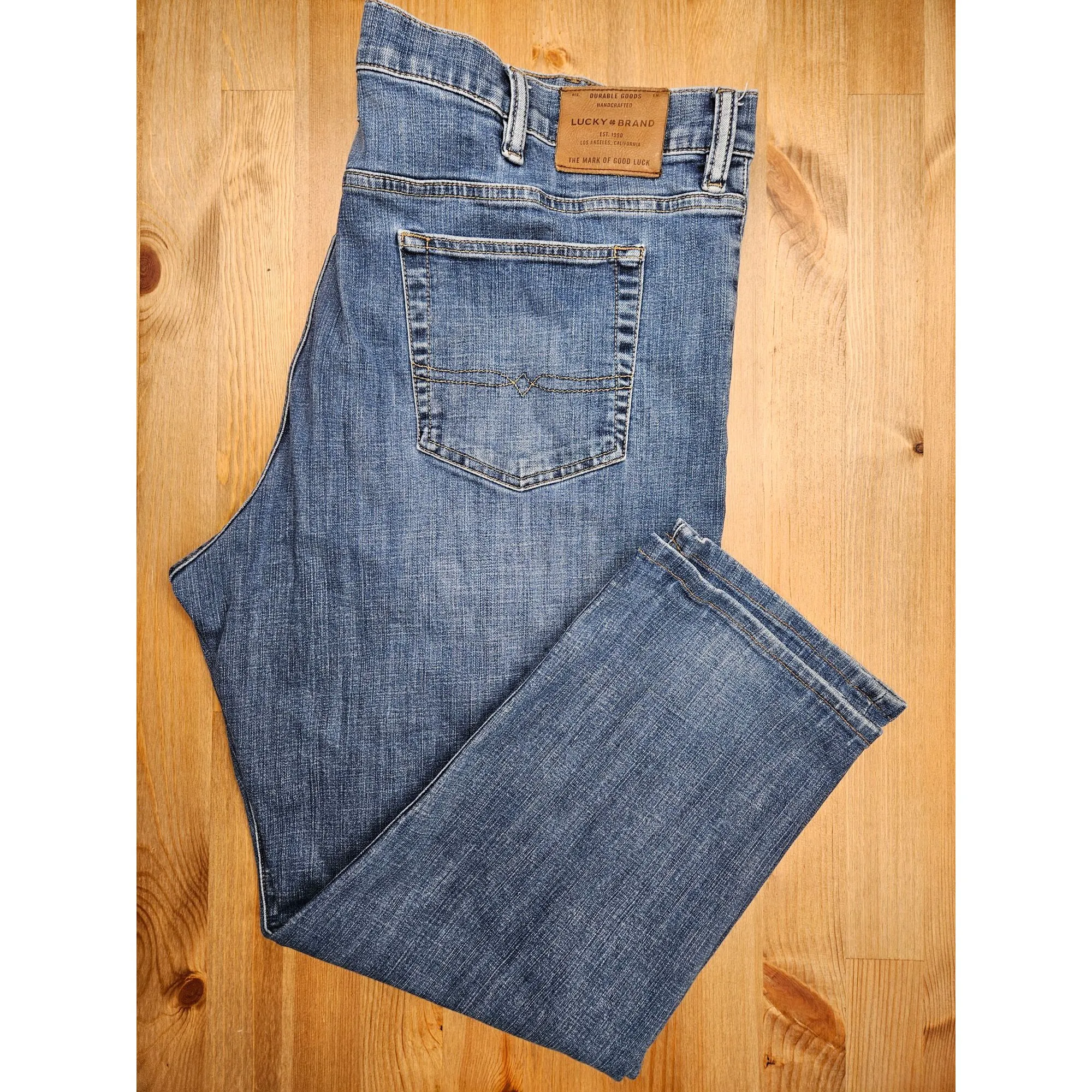$109 Mens Lucky Brand Athletic Fit Slim Straight Jeans 48x30