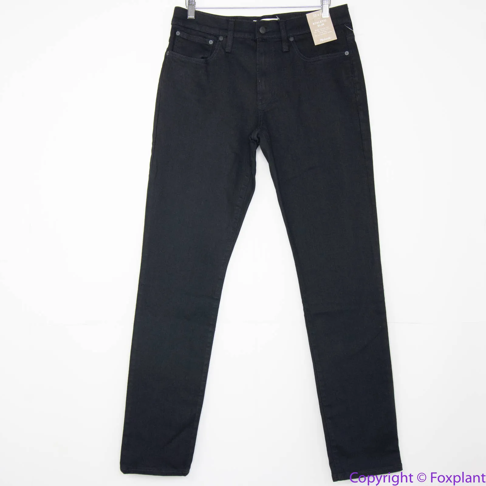 NEW Madewell men's Athletic Slim Jeans in Black Wash, 33*34