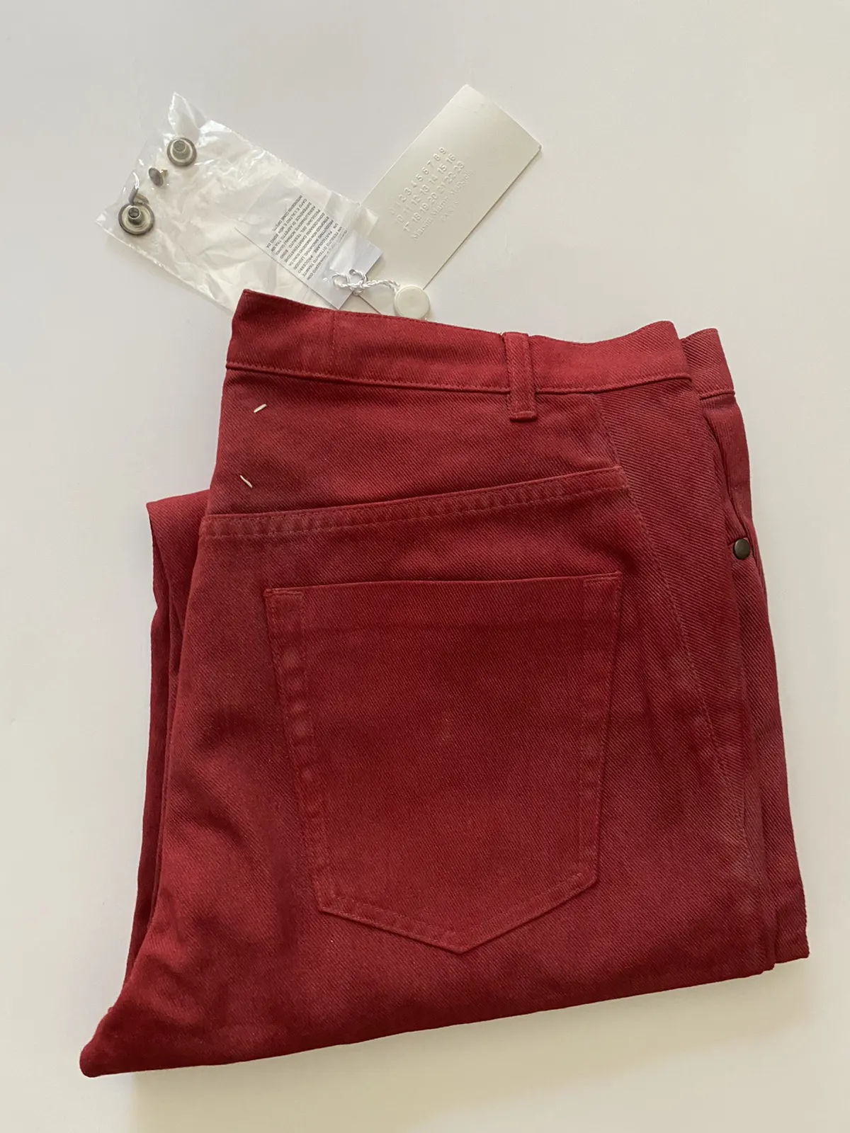 New With Tags! Maison Margiela Red Denim size 50 (not H&M)