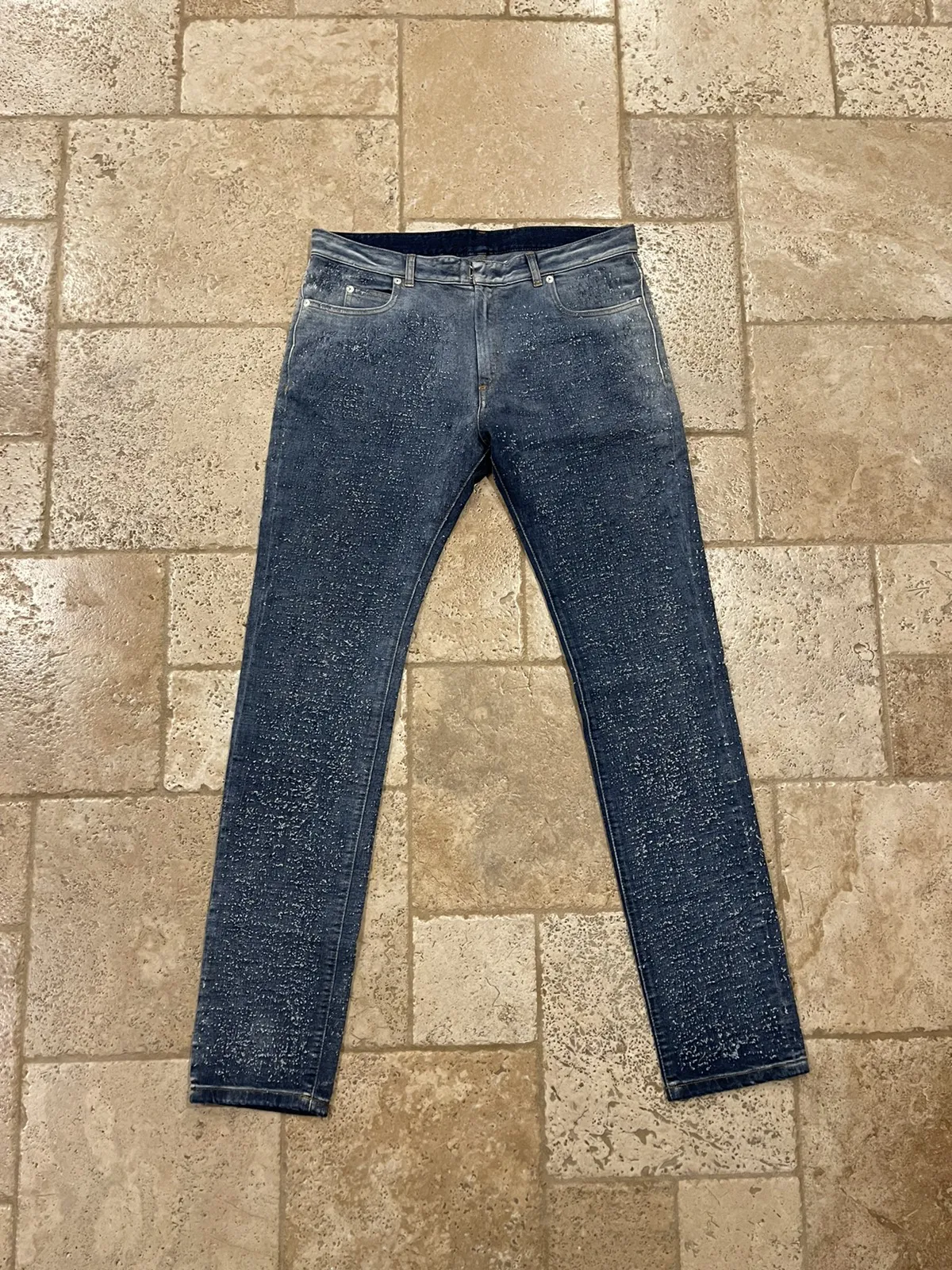 Maison Margiela SS15 Pilled Distressed Denim Blue Jeans
