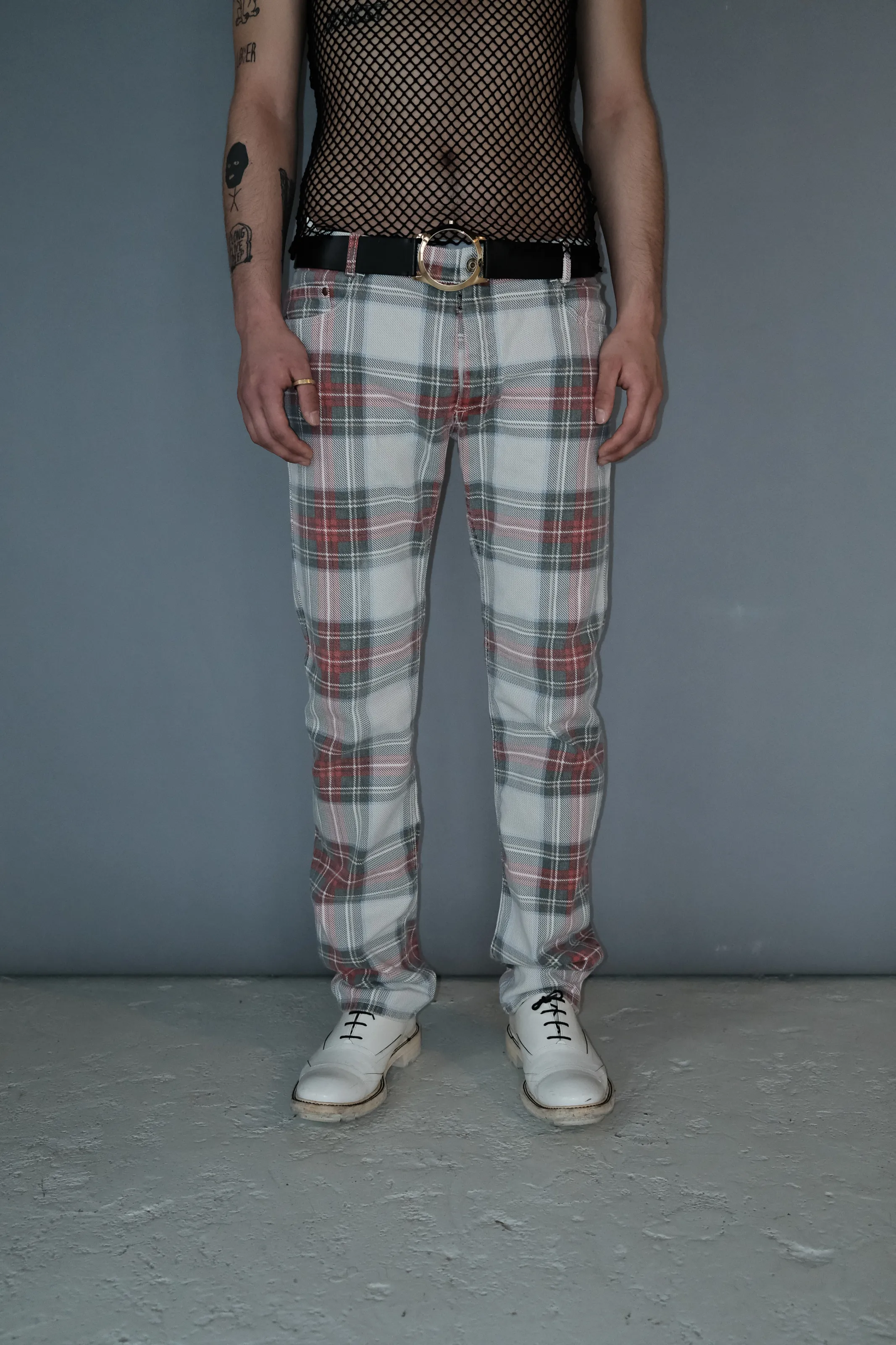 Maison Margiela Runway SS2008 Tartan Denim Trousers