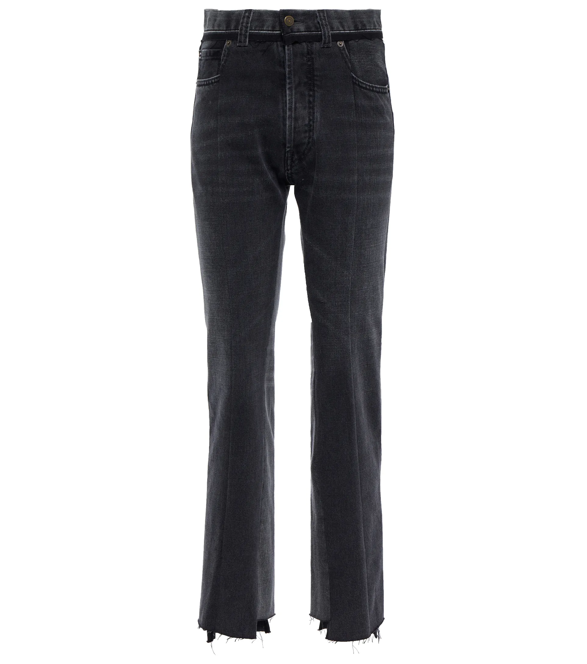 MARGIELA ARTISANAL DECONSTRUCTED WASHED BLACK SLIM DENIM