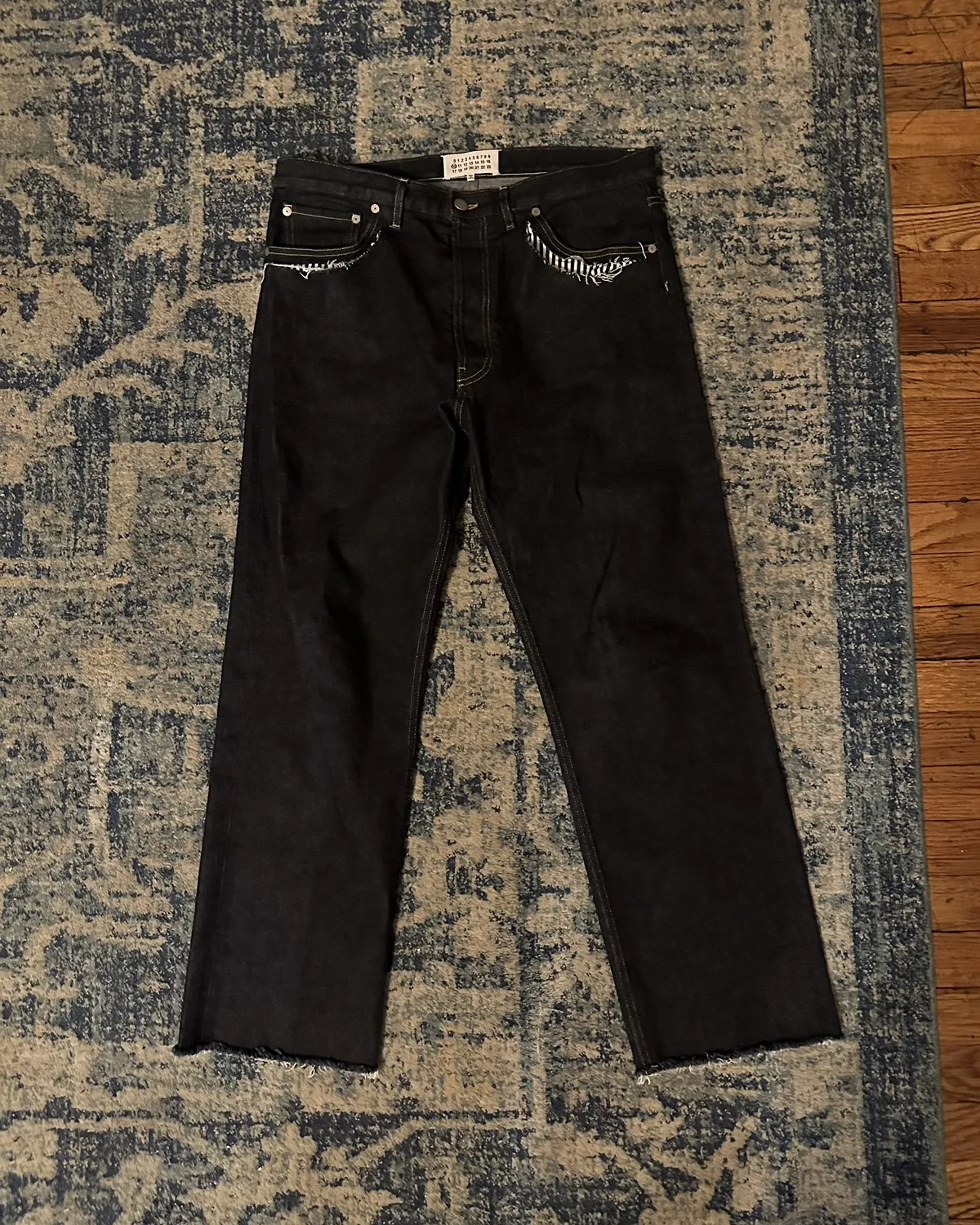 Maison Margiela Ripped Raw Denim Jeans