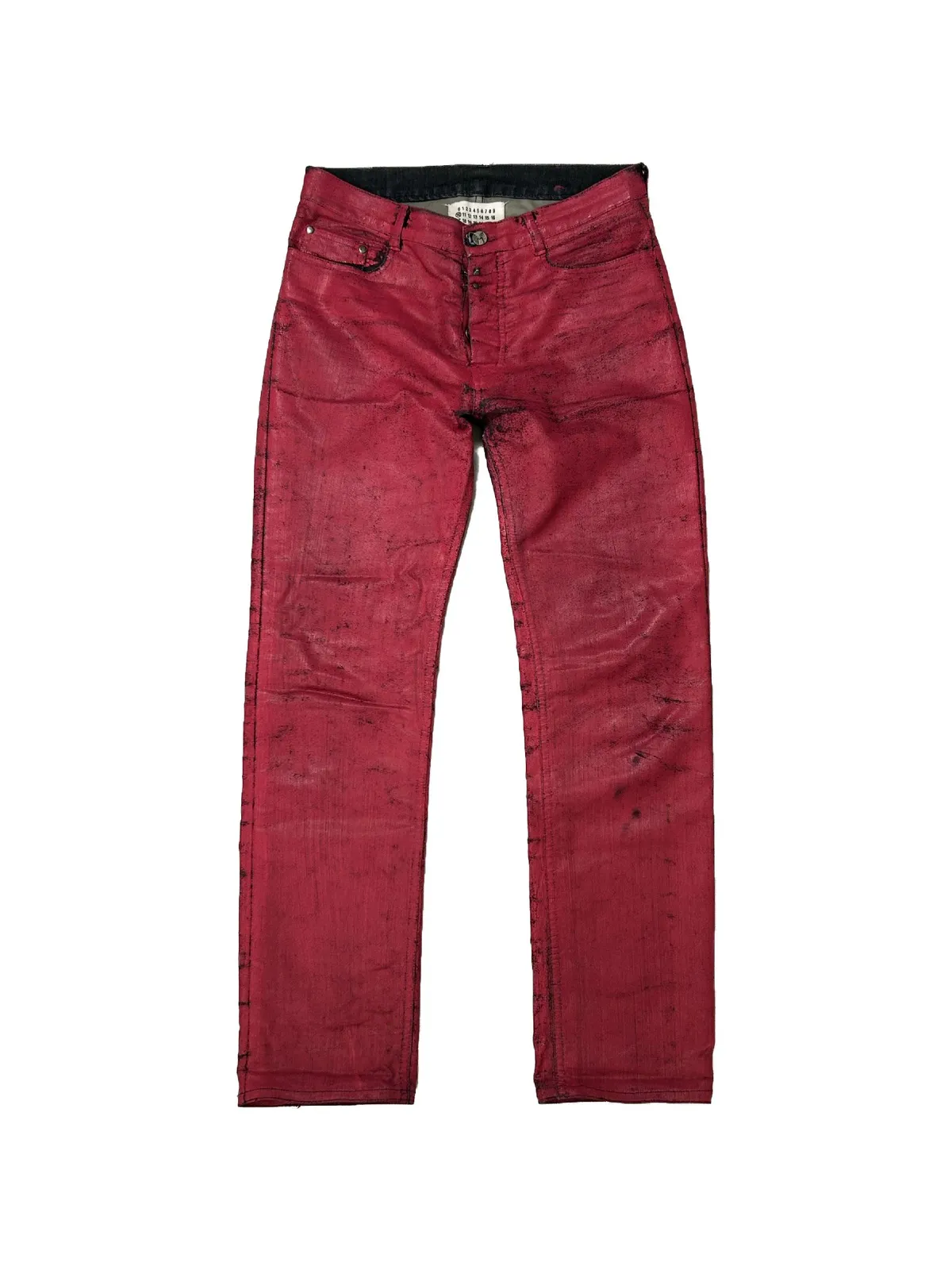 Artisanal FW 09 Red Painted Jeans