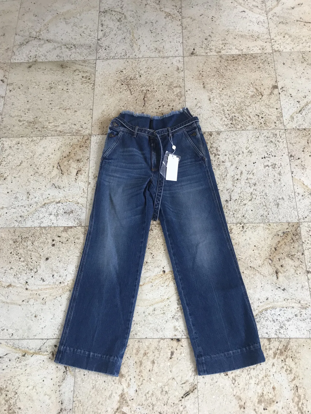 High Unconstructed Waist Denim With Belt