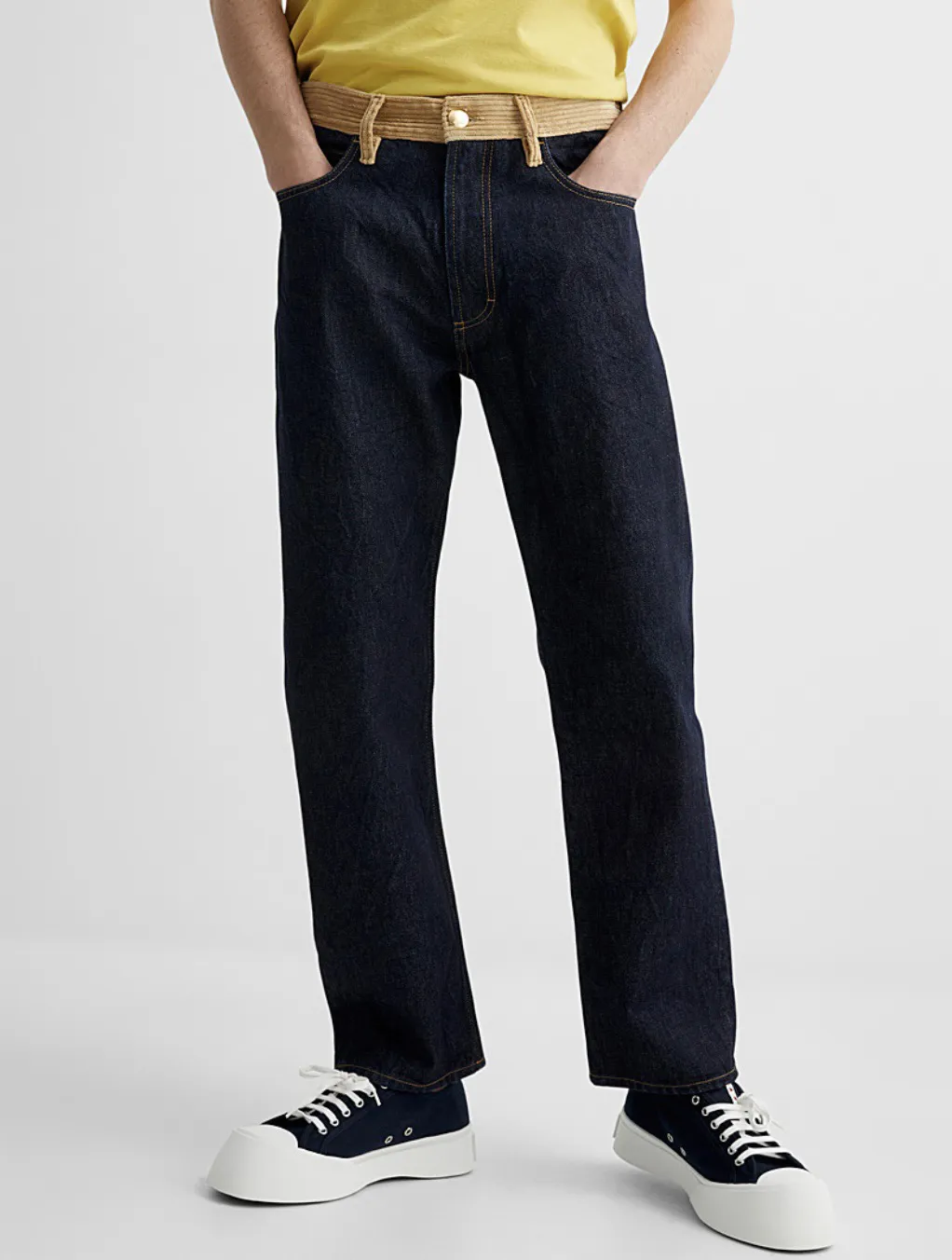 Spliced straight leg jeans Unisex