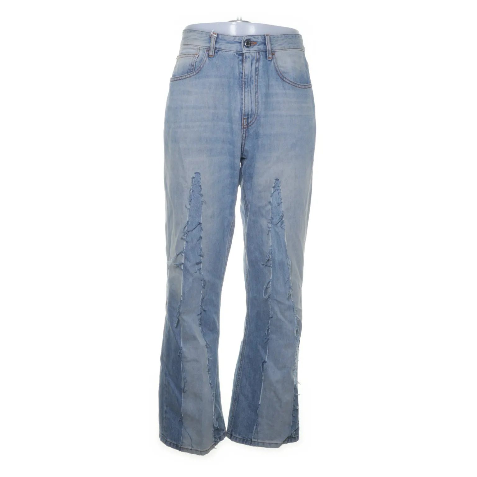 Marni Pantalone Uomo Flared Washed Distressed Denim Jeans