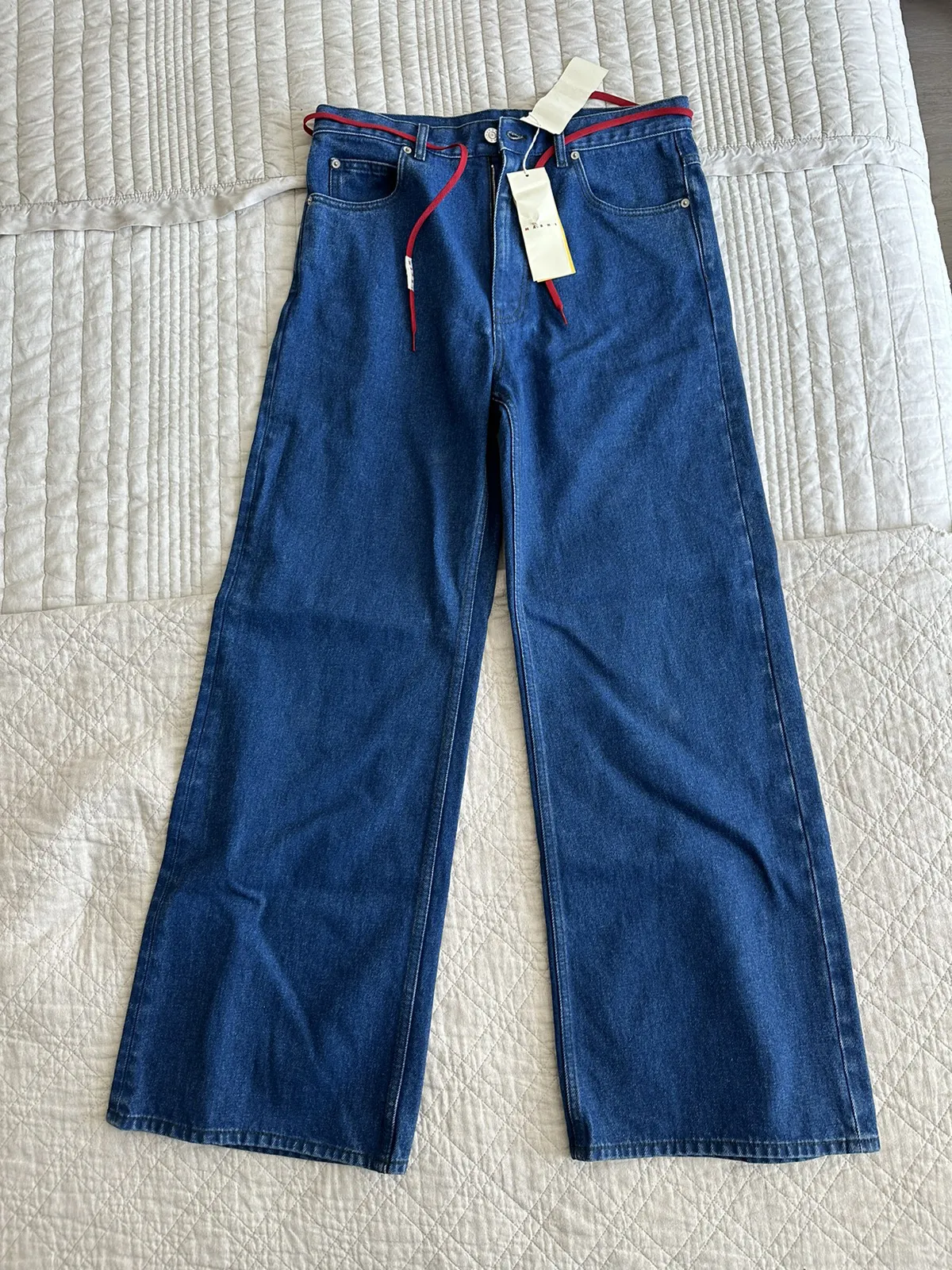 MARNI DARK DENIM WIDE LEG JEAN
