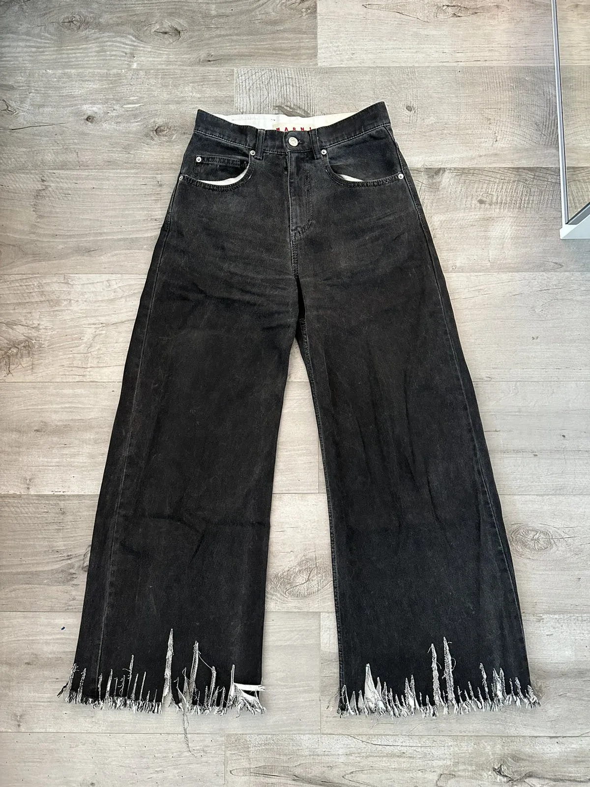 Marni Wide Leg Raw Hem Jeans