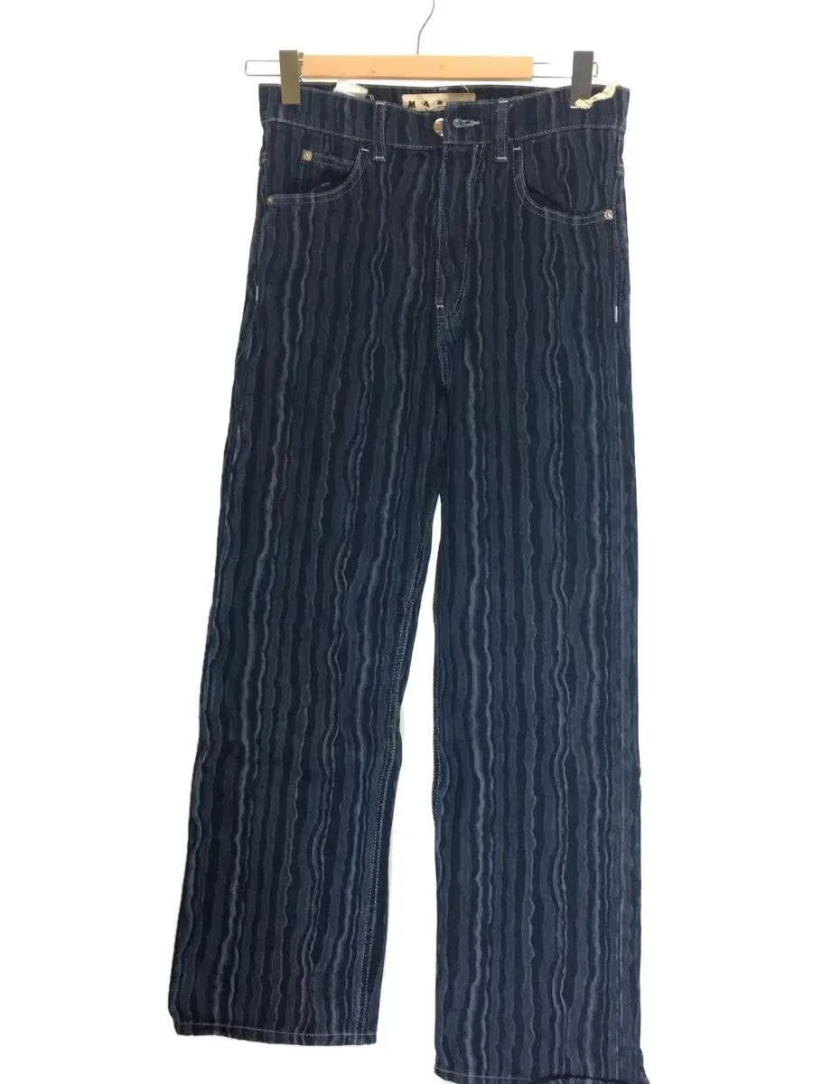 Striped Wave Straight Leg Denim Jeans