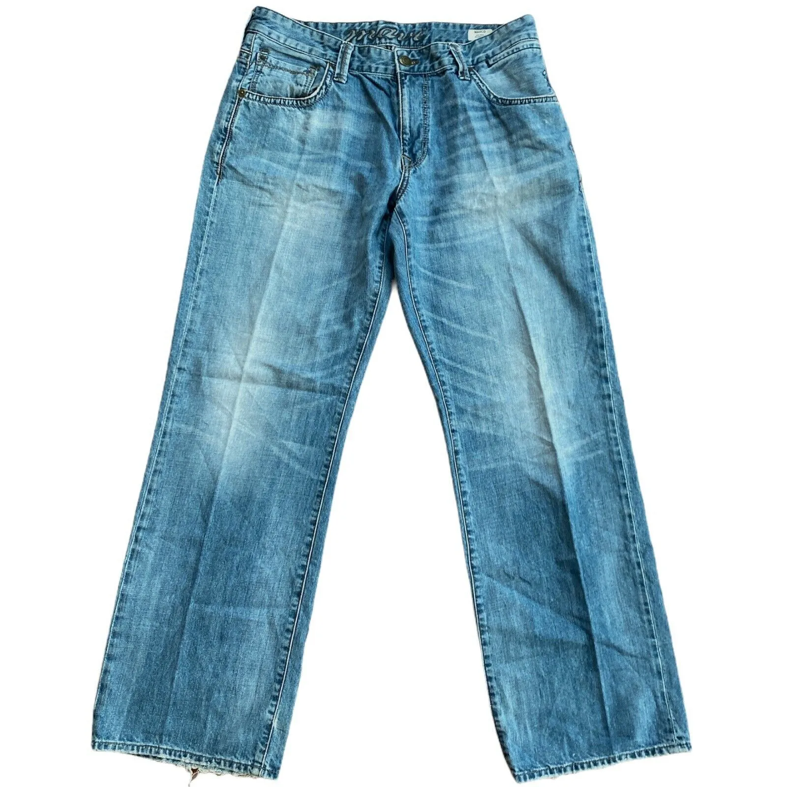 Mavi Jeans Marco Mid Rise Straight Leg Relaxed Denim Blue