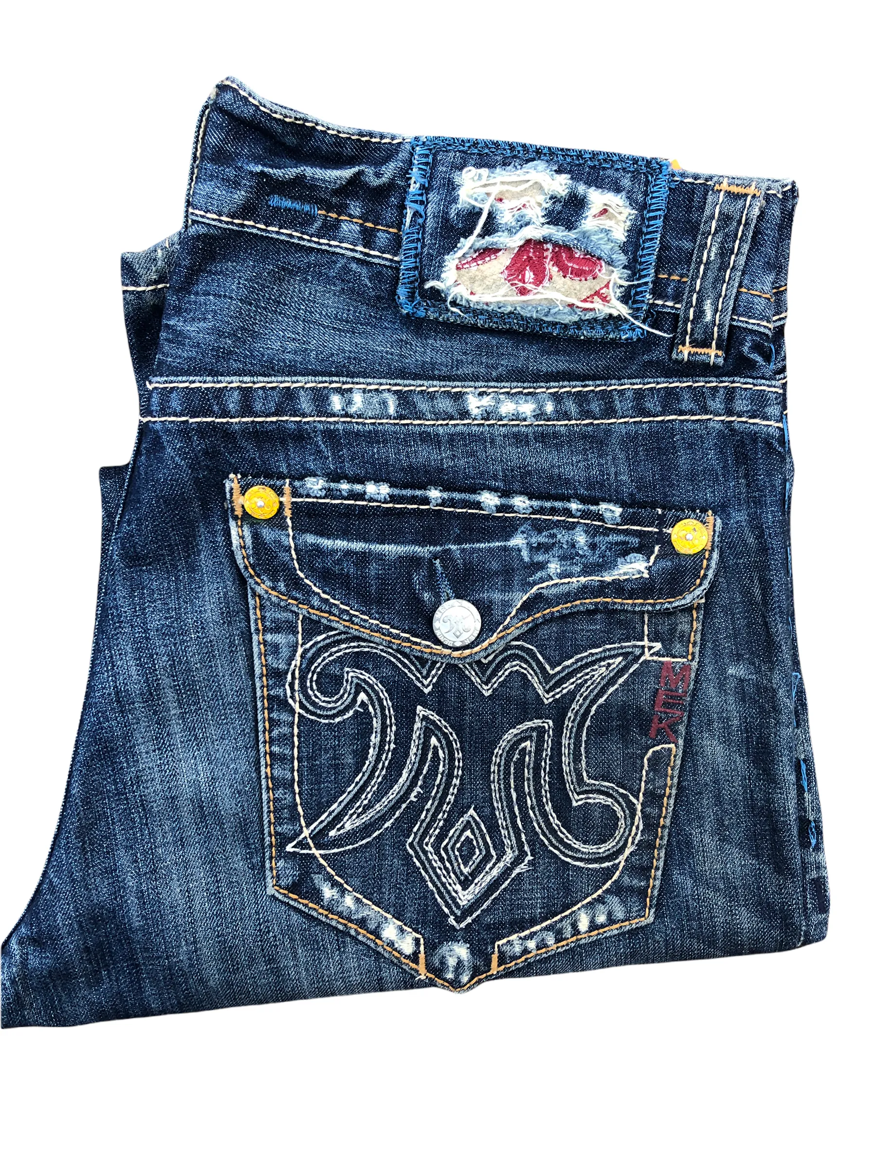 Vintage Mek Denim Embroidered Jeans Size 34 OAXACA BOOT CUT