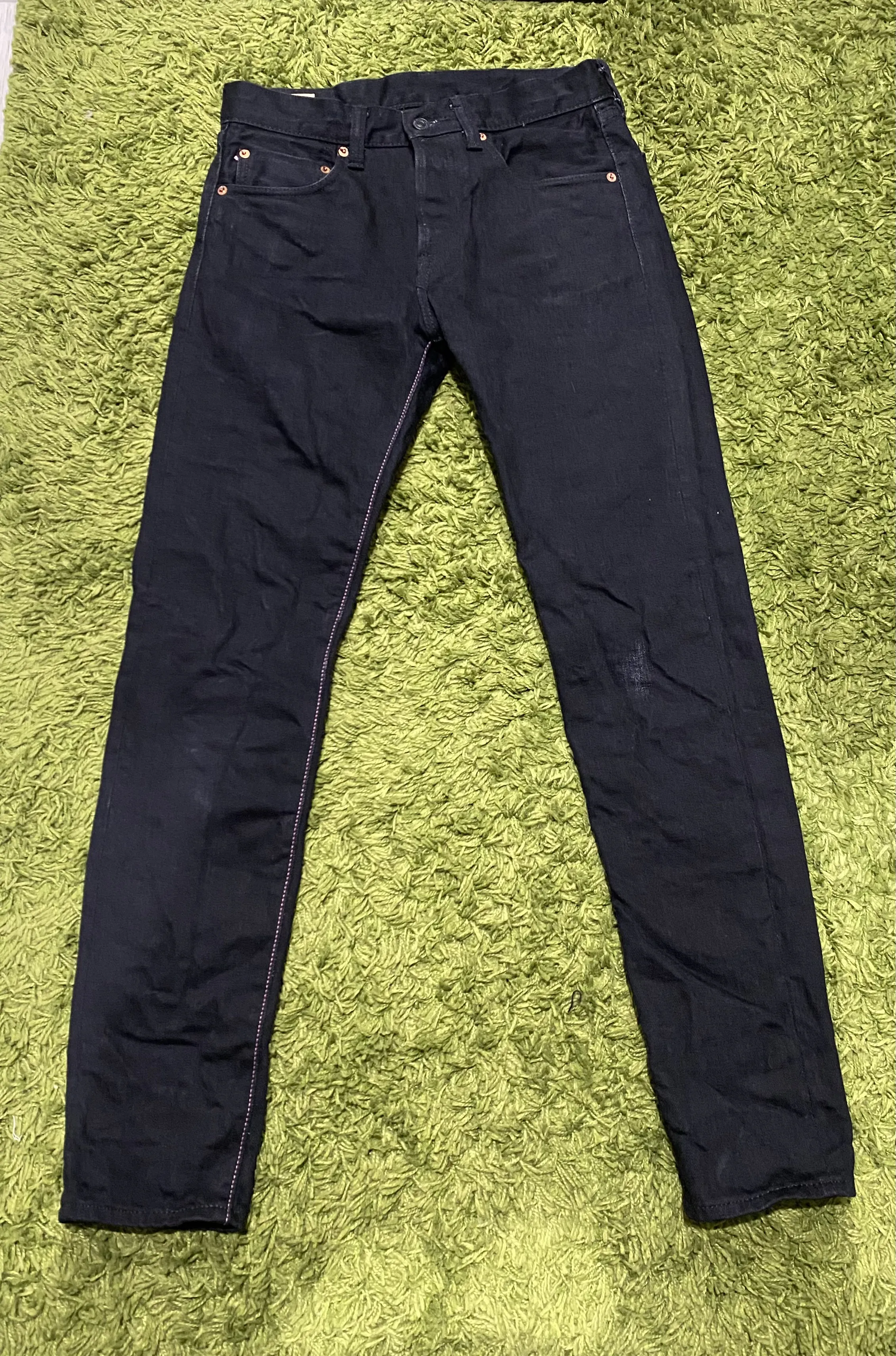 0306-B 15.7oz Momotaro Black Selvedge Denim Slim Tapered