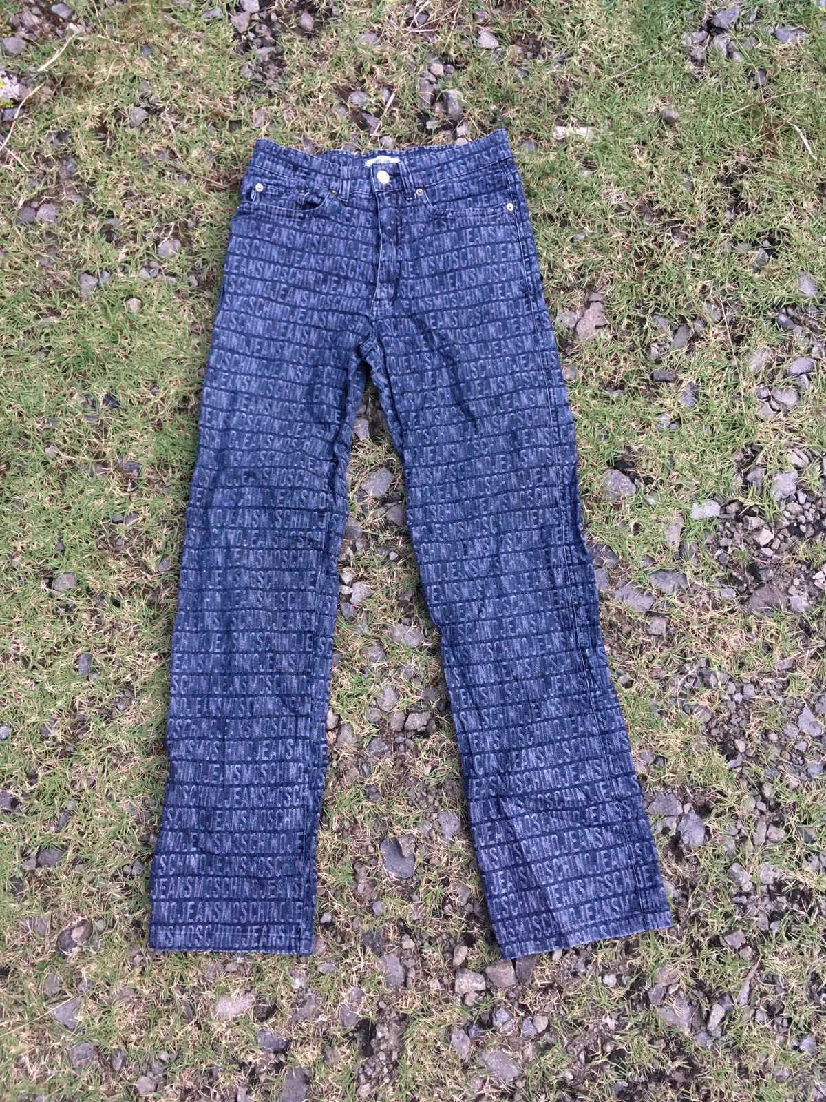 RARE Vintage Moschino Jeans Spellout fullprint/ overprint