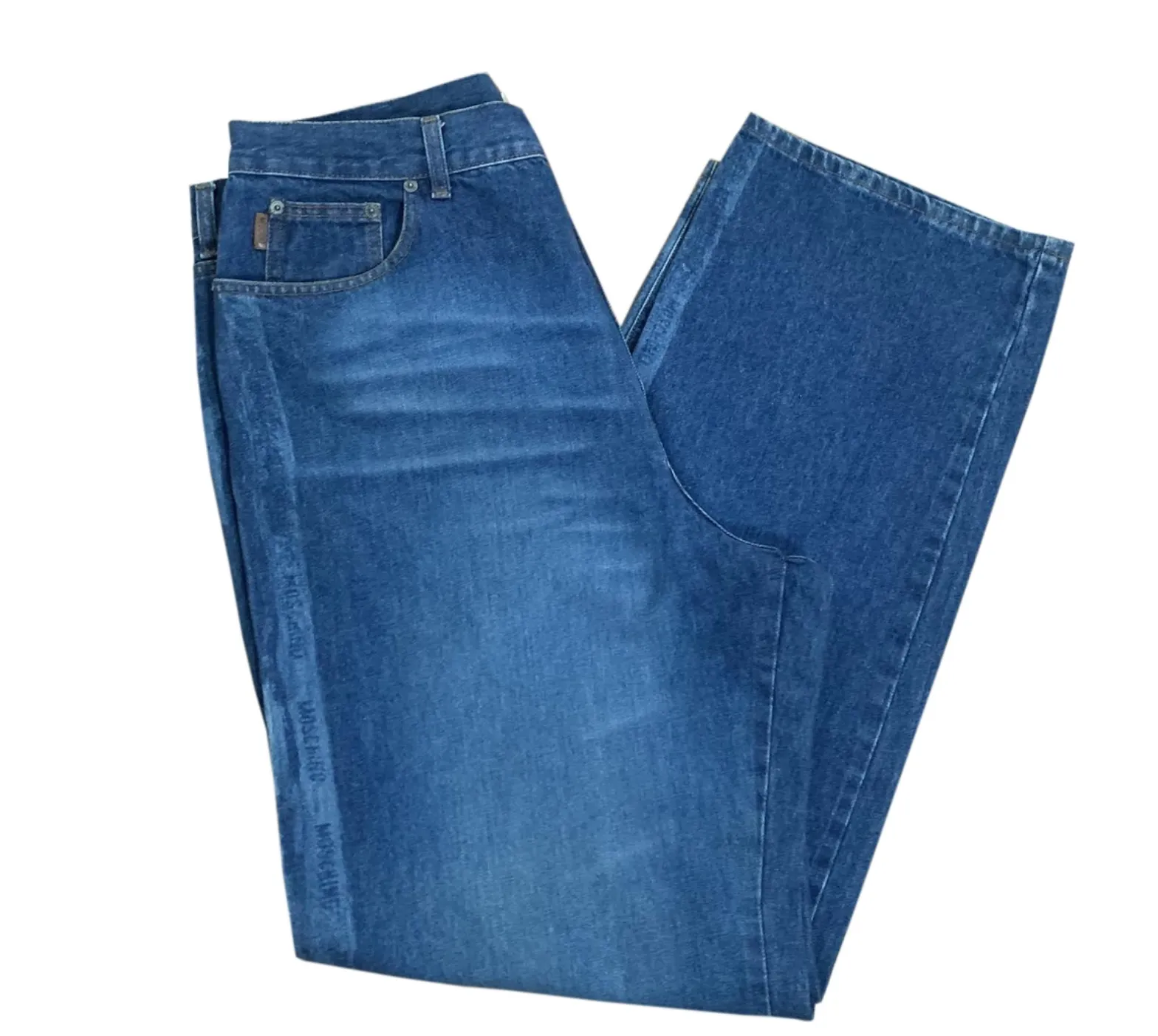 Moschino Logo Trim Blue Jeans (Size 38)