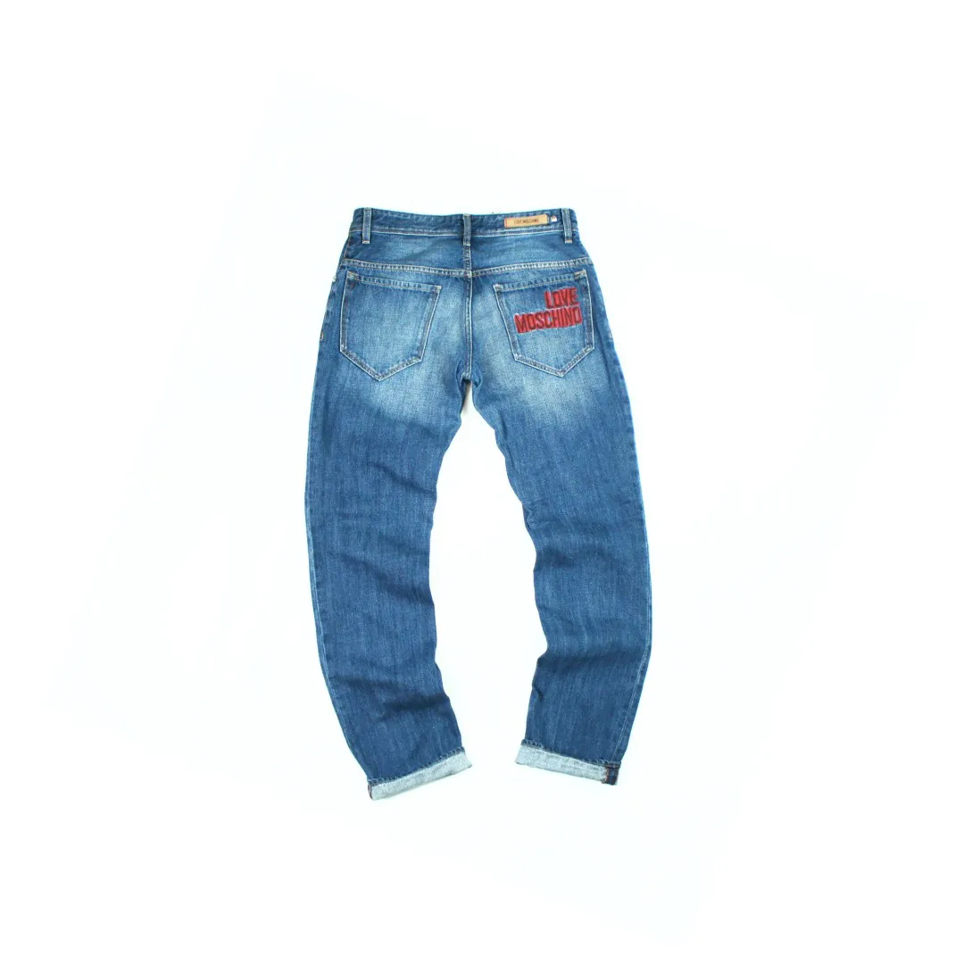 ❤️ love moschino jeans back pocket embroided logo