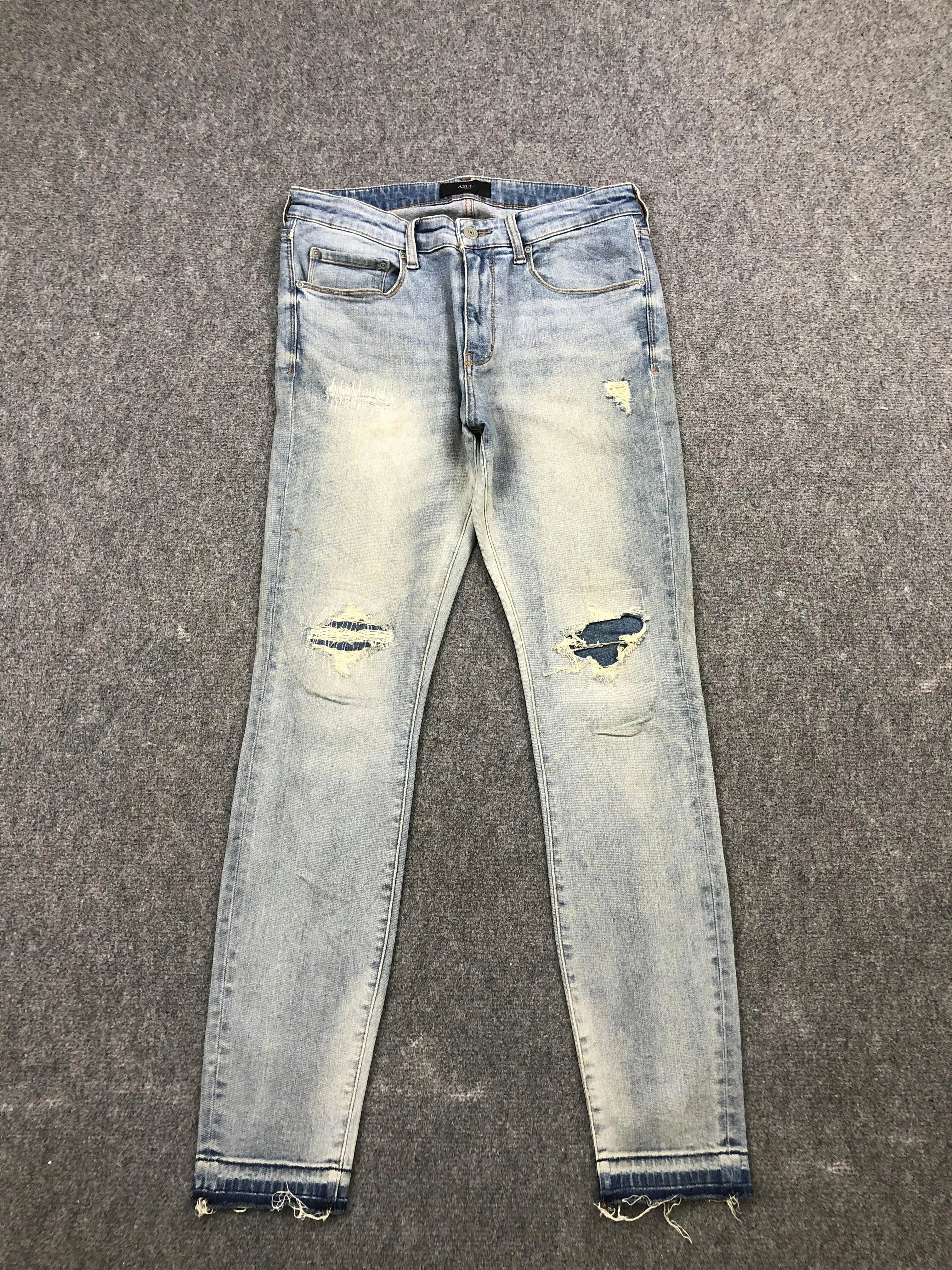 Vintage Azul By Moussy Distressed Jeans