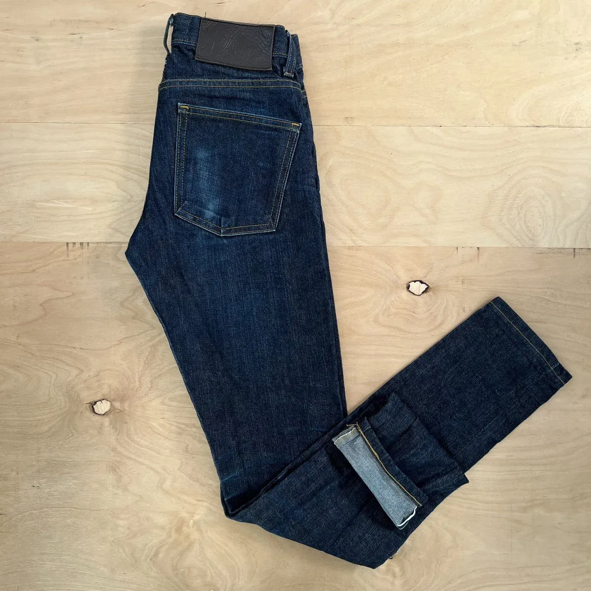 Naked & Famous Jeans 27 Blue Selvedge Made In USA Button Fly