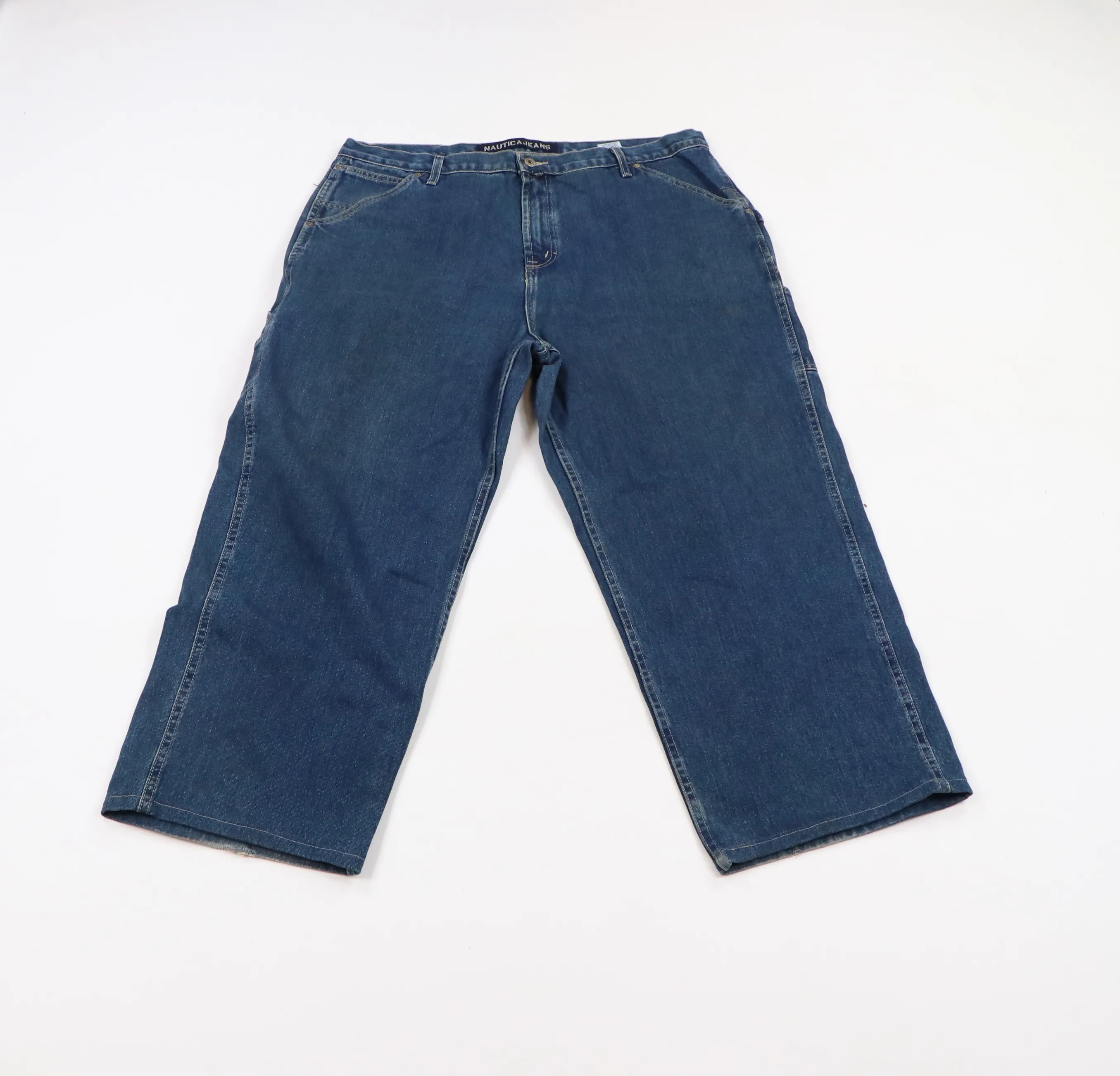 Vintage Nautica Distressed Wide Leg Denim Jeans Pants
