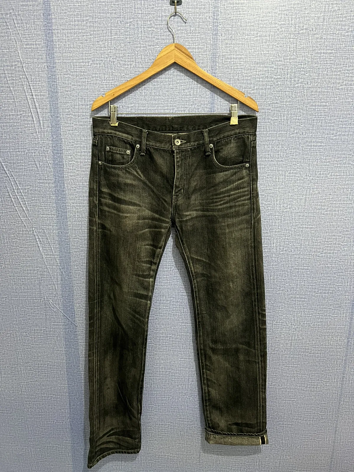 neighborhood narrow straight selvedge jeans