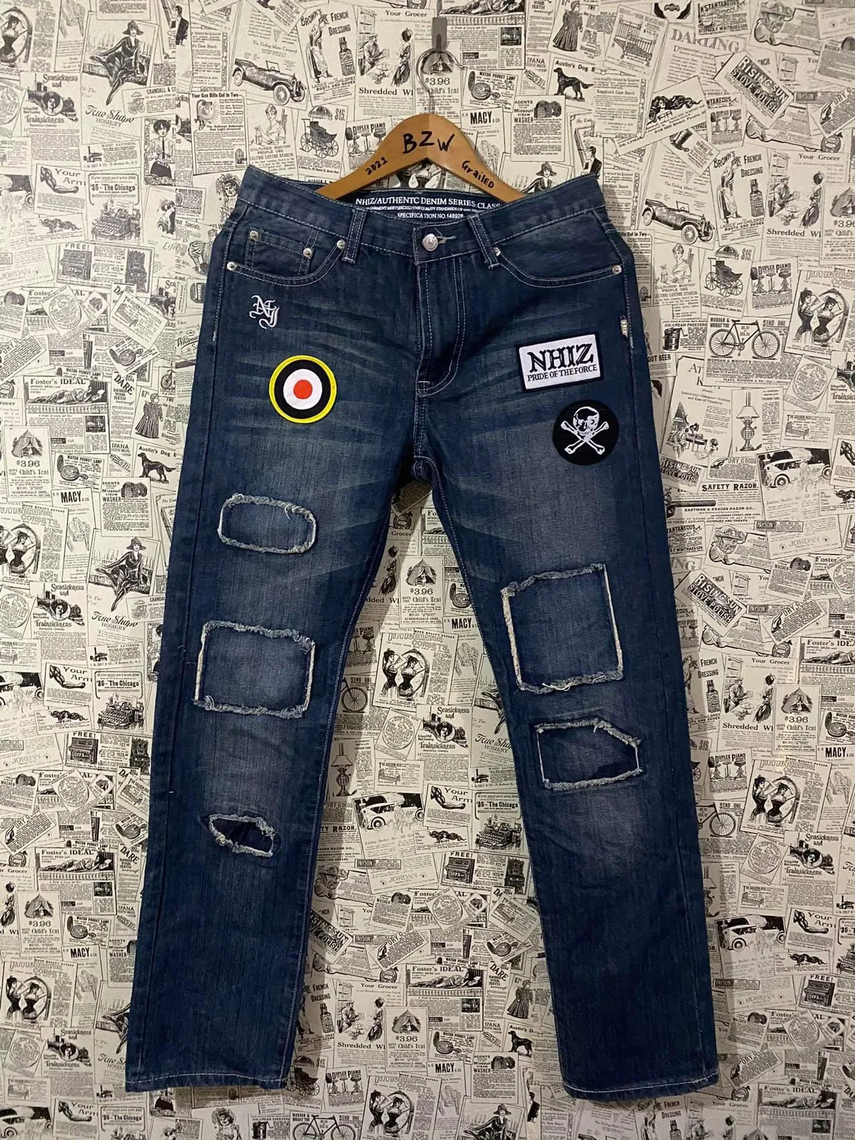 Neighborhood x Izzue patched denim
