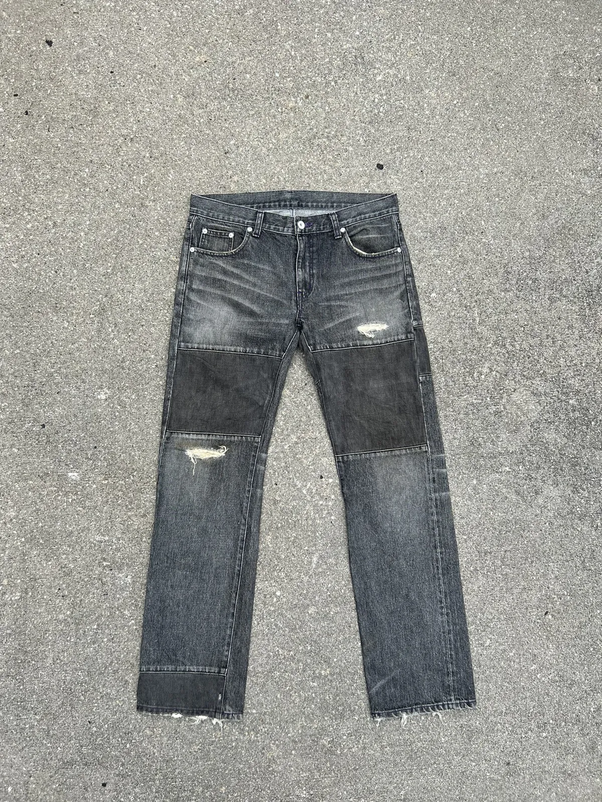 2003 Neighborhood Savage Rips Patchwork Denim Selvedge Jeans