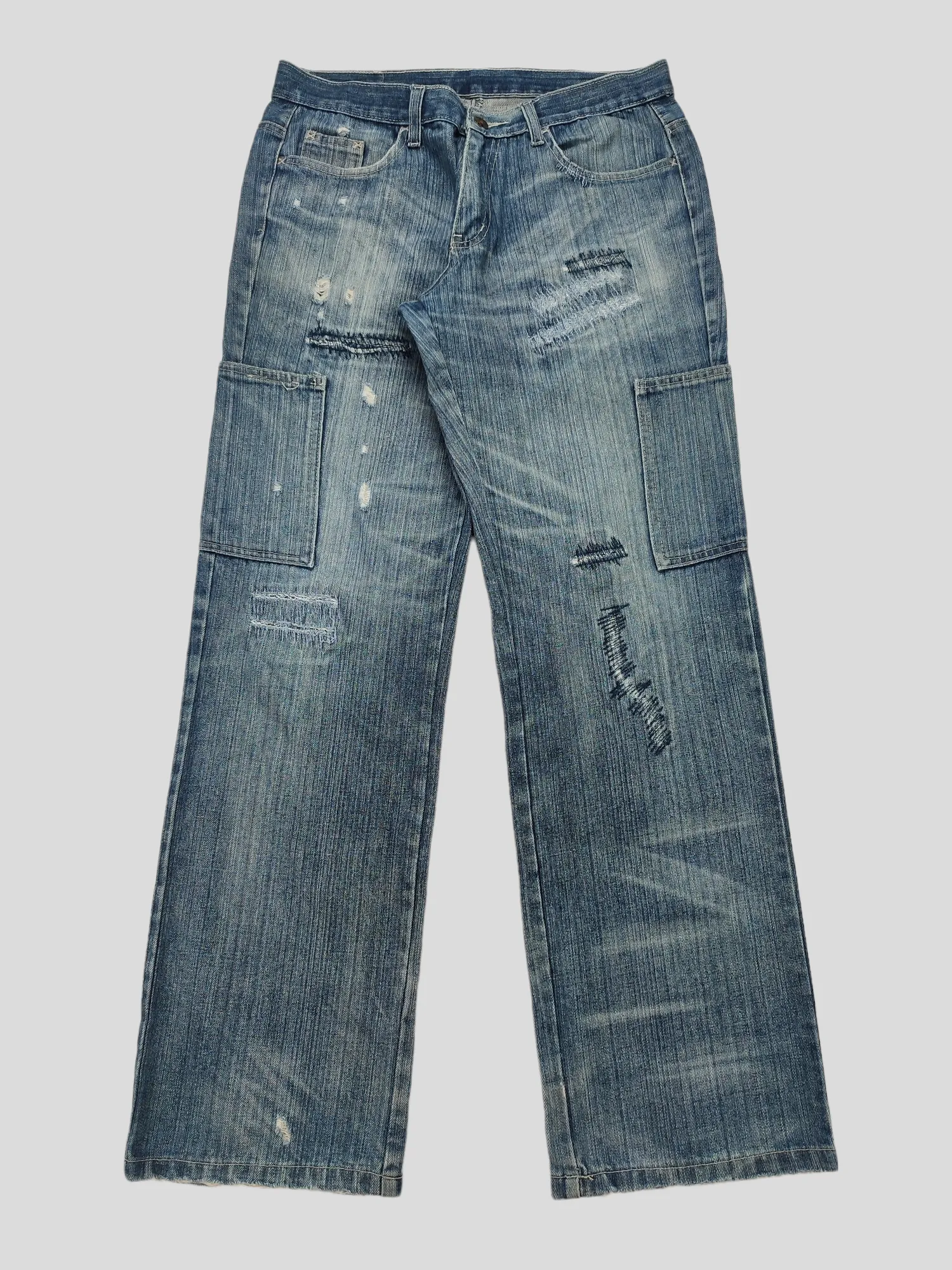 Distressed Neighborhood Patchwork Repair Denim