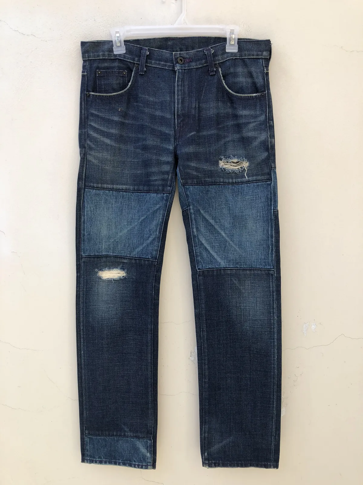 RARE!! Vintage Neighborhood Japan Rips Denim Patchwork Jeans