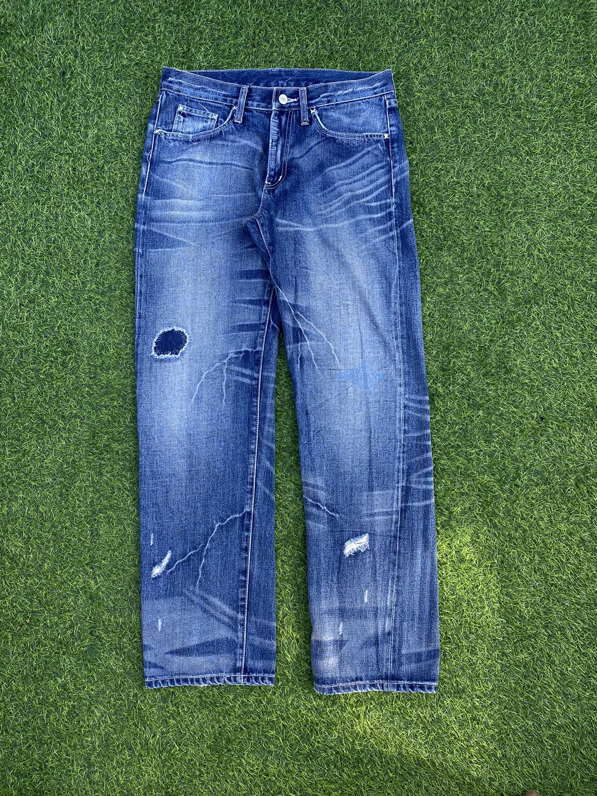 Destroyed Denim Selvedge Pants
