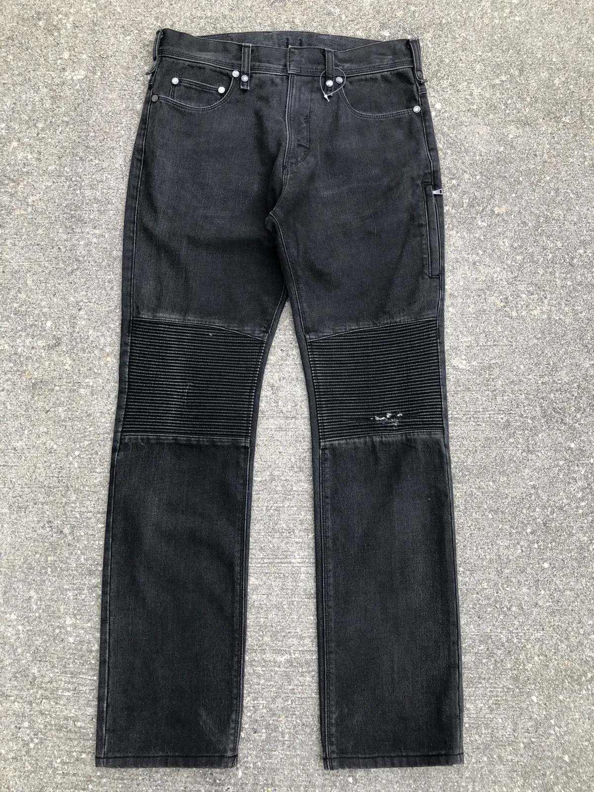 Neil Barret Distressed Denim Biker Jeans