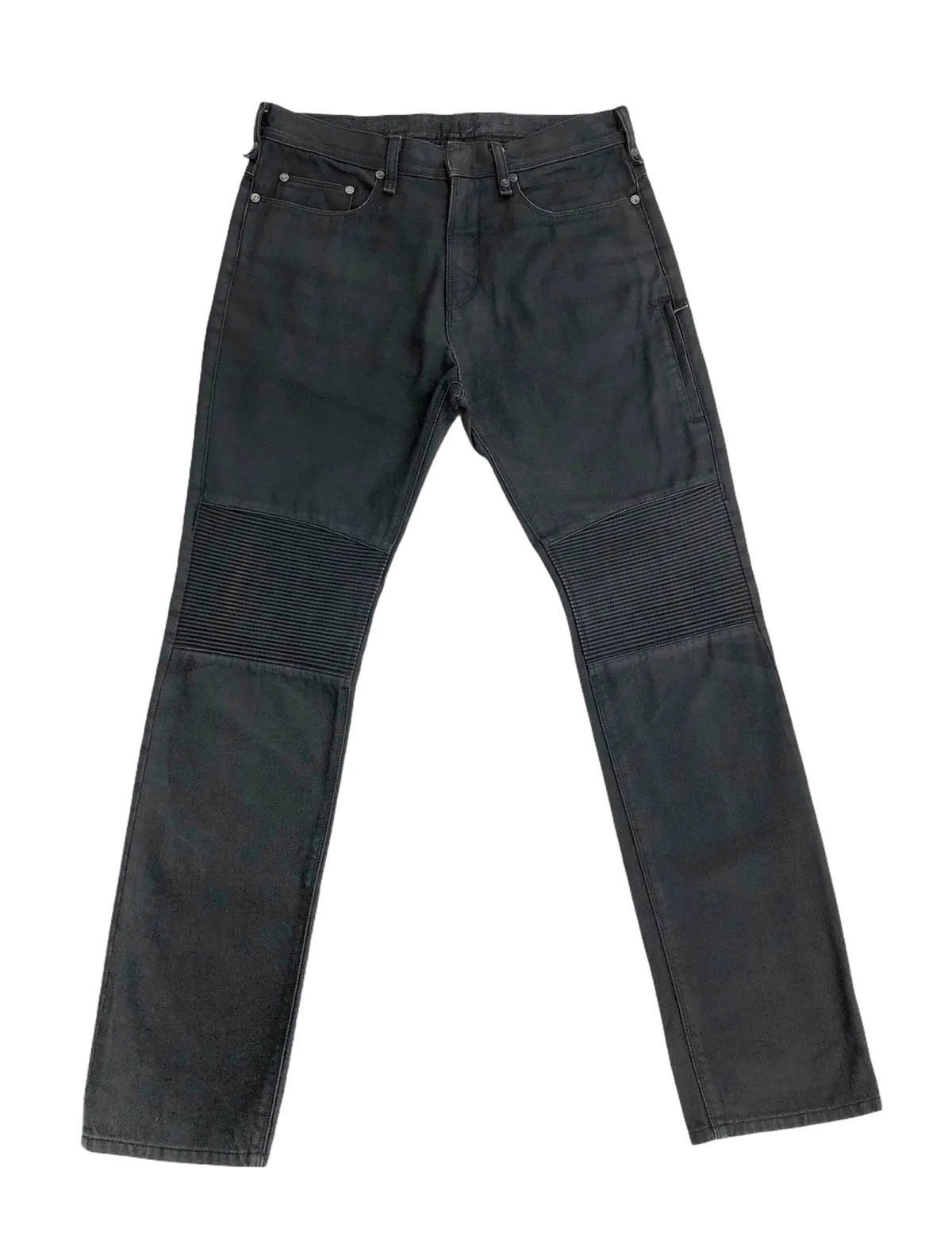 Neil Barrett Black Distressed Bikers Jeans
